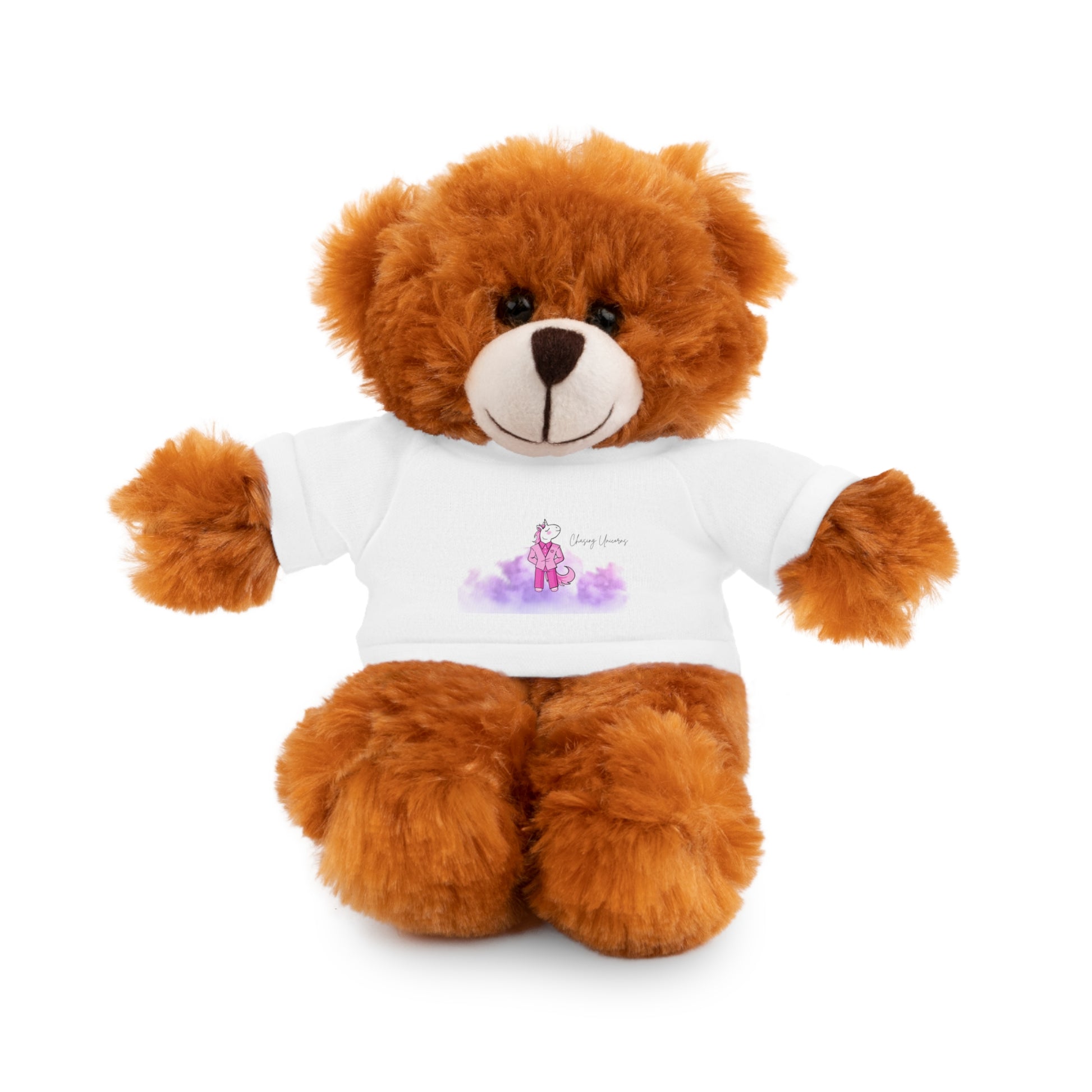 Adorable Stuffed Animals with Tee, Cuddly Bear Toy, Customizable Plush Toy, Fun Gift for Kids, Birthday Gift, Baby Shower Gift, Keepsake
