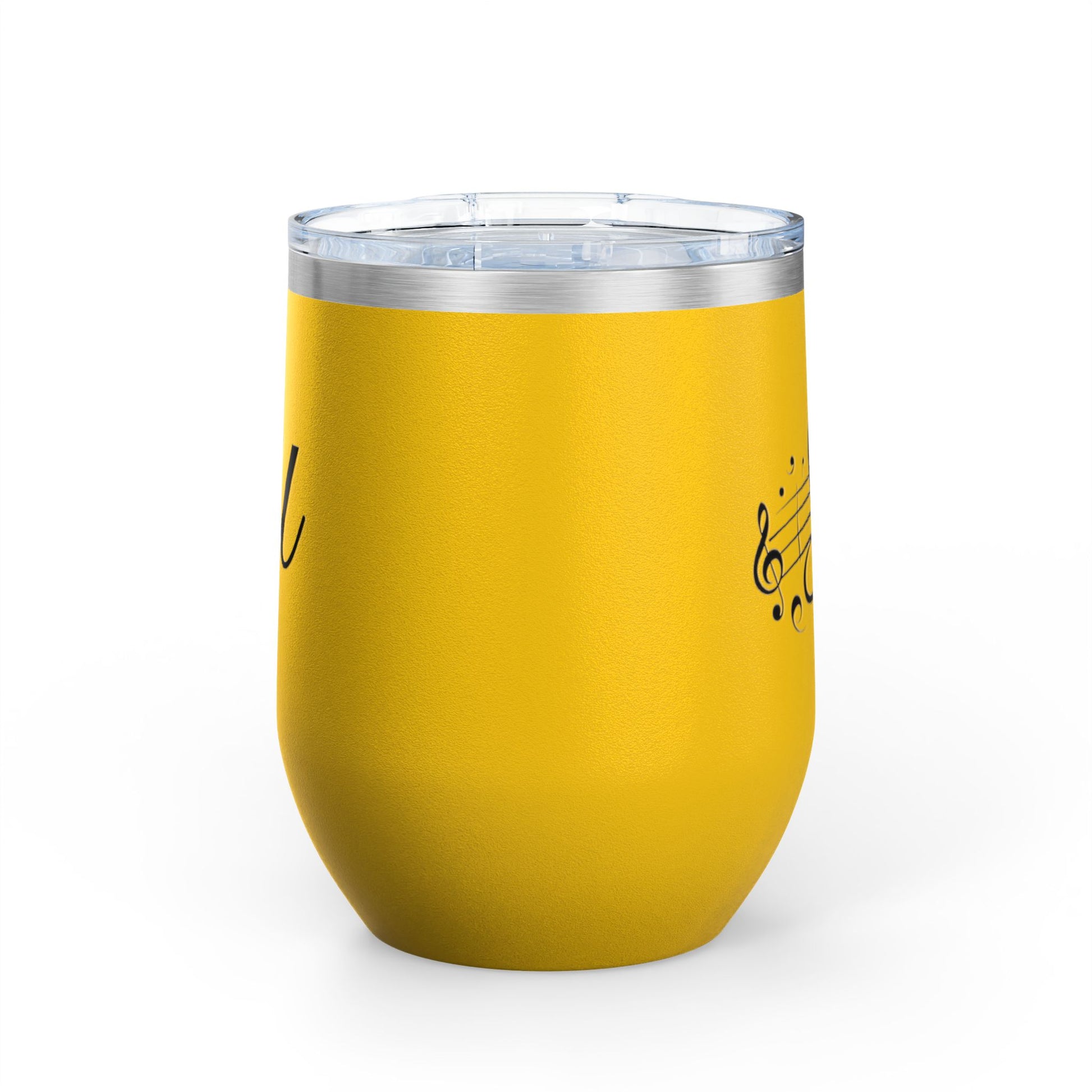 Musical Wine Tumbler, 12oz | Perfect Gift for Music Lovers, Birthday, Concerts, Parties, Home Bar Decor, Stainless Steel