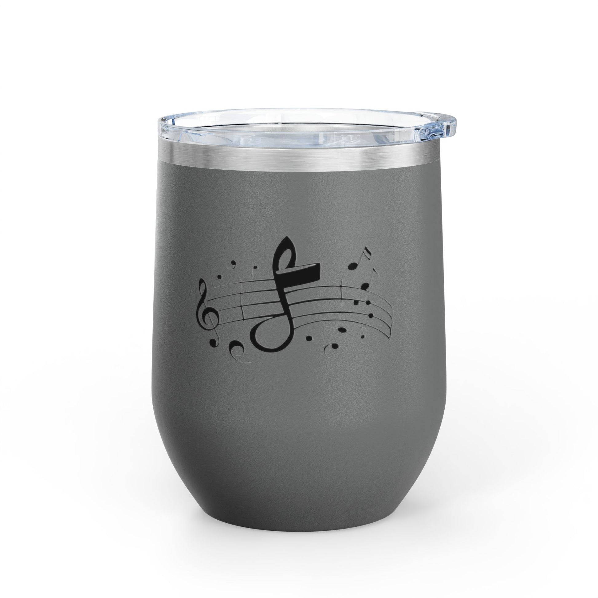 Musical Wine Tumbler, 12oz | Perfect Gift for Music Lovers, Birthday, Concerts, Parties, Home Bar Decor, Stainless Steel