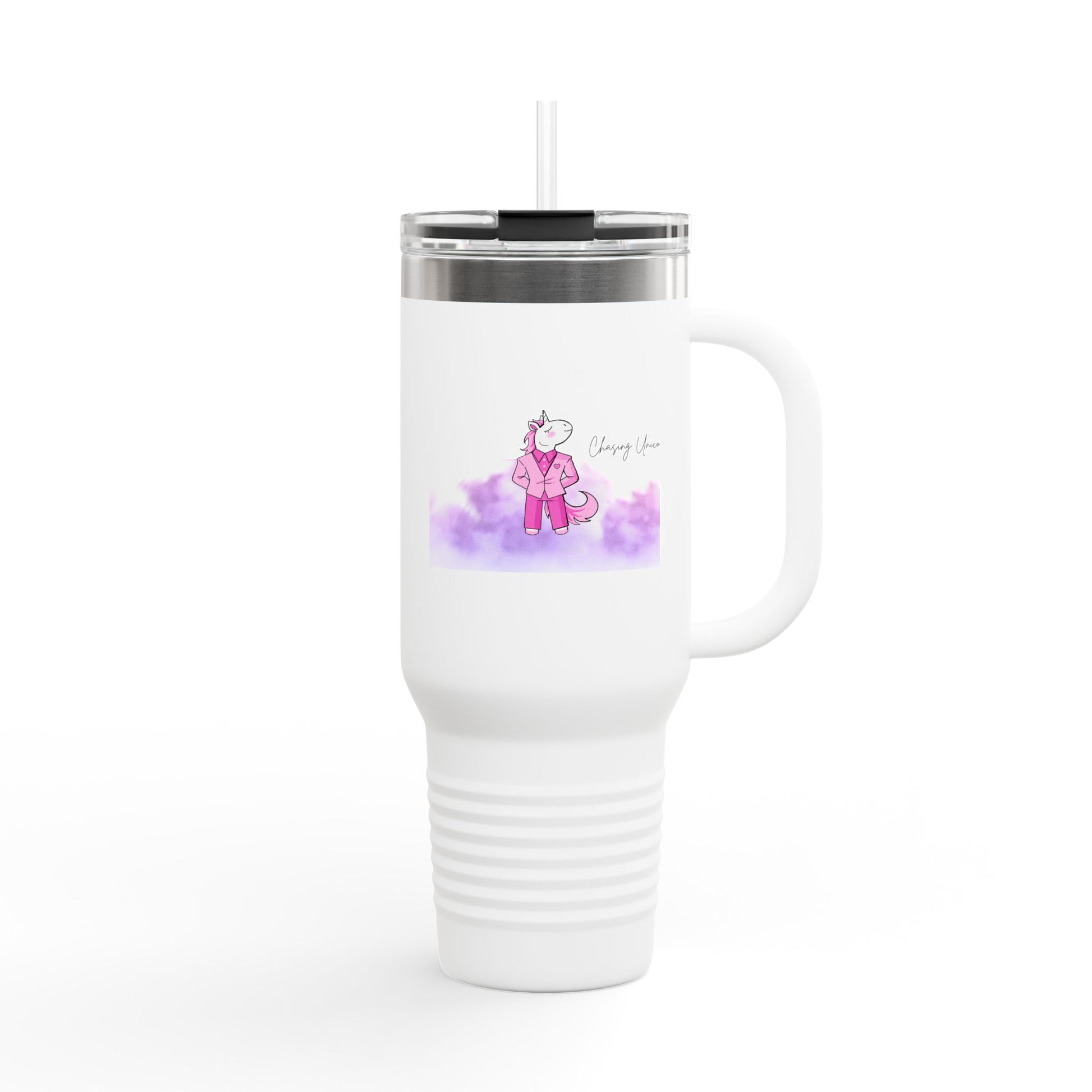 Charming Insulated Travel Mug, 40oz – Perfect for Coffee Lovers, Road Trips, Travel, Gift for Friends, Stylish Drinkware
