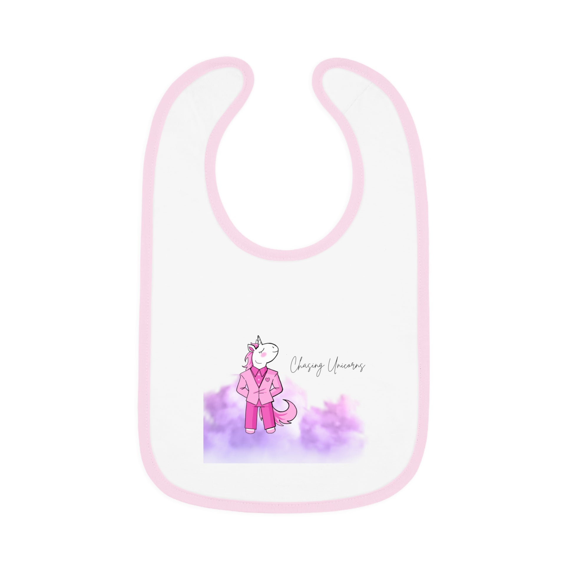 Cute Unicorn Baby Bib with Contrast Trim, Baby Shower Gift, Toddler Feeding Bib, Colorful Baby Accessories, Birthday Present
