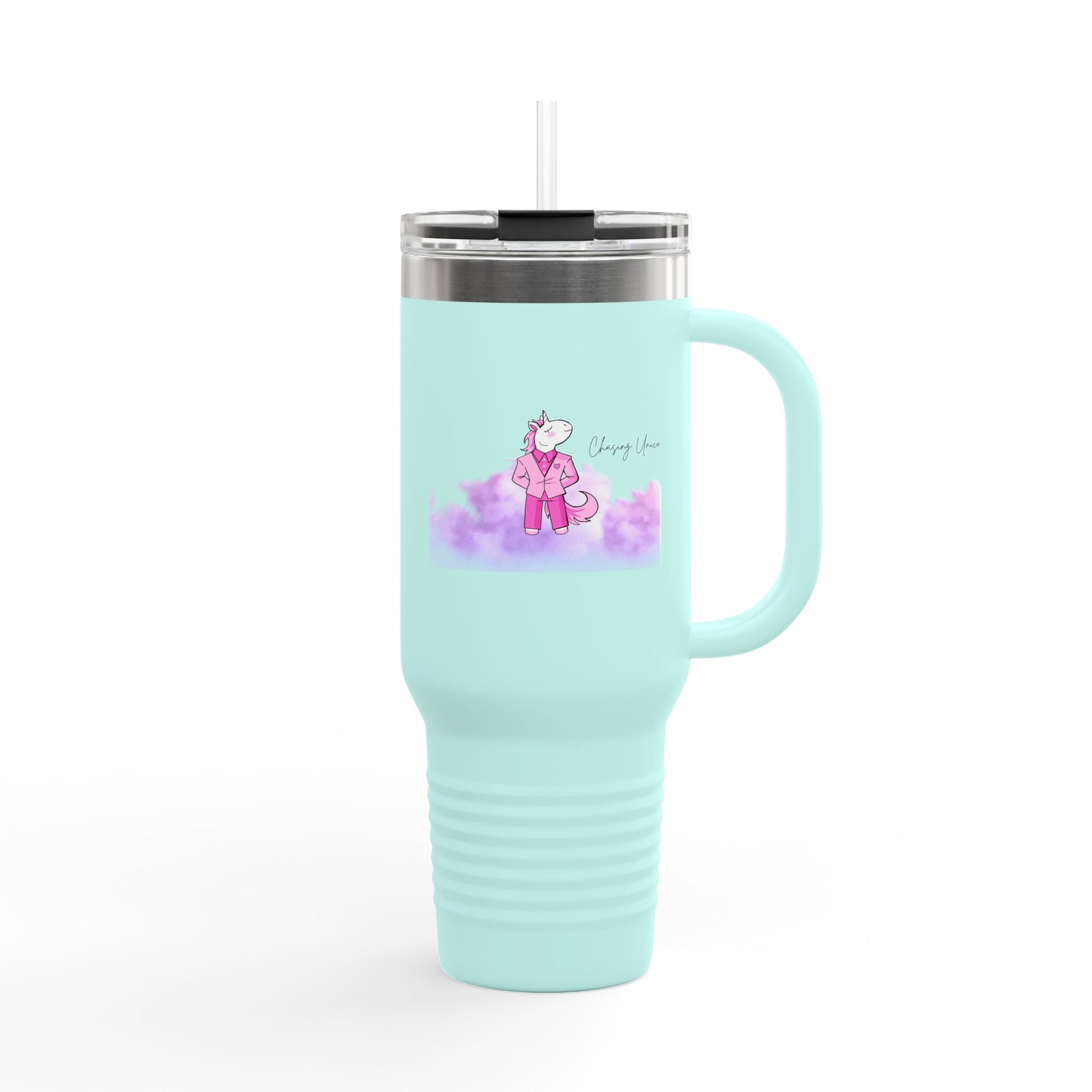 Charming Insulated Travel Mug, 40oz – Perfect for Coffee Lovers, Road Trips, Travel, Gift for Friends, Stylish Drinkware