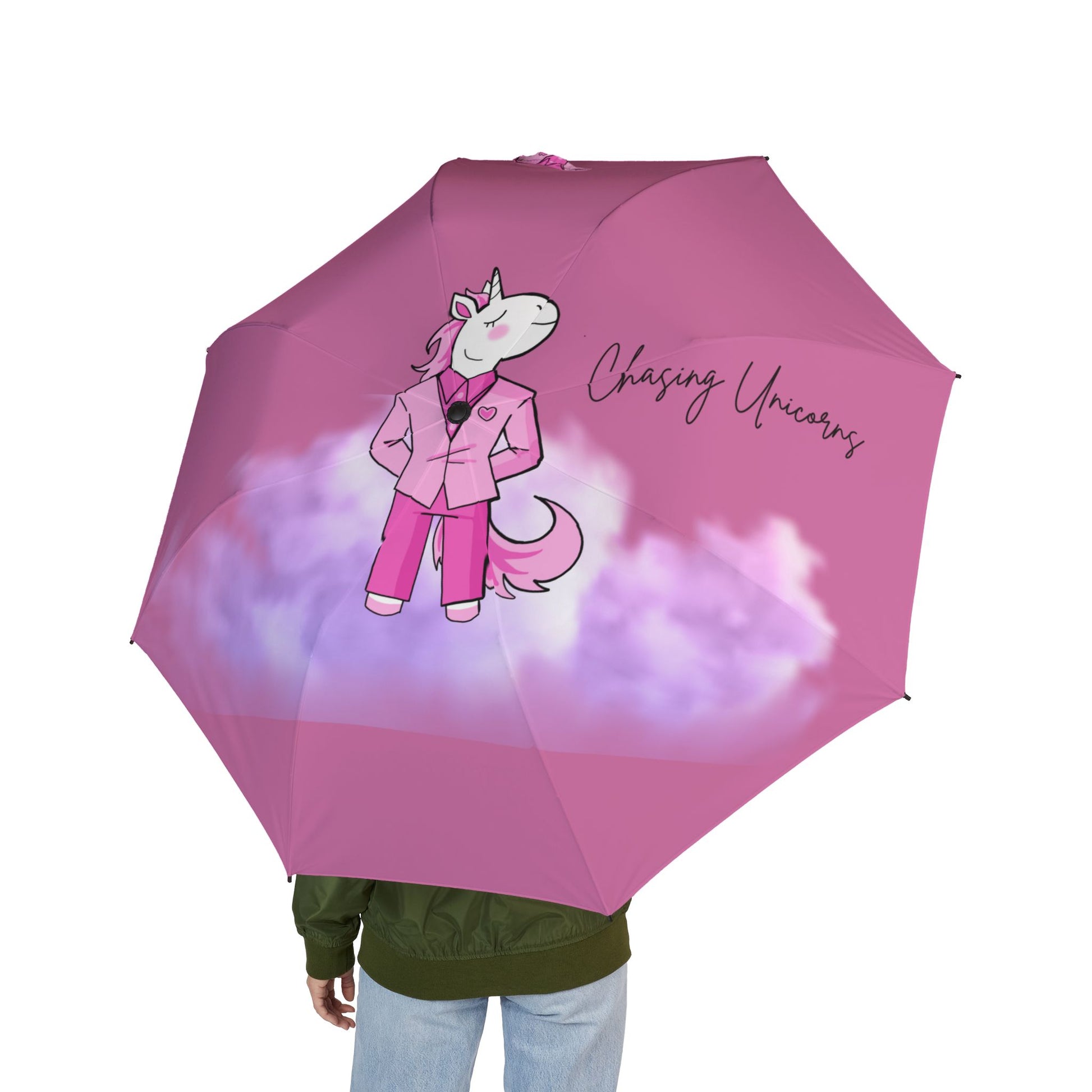 Cute Unicorn Umbrella, Foldable Umbrella for Rainy Days, Kids Gift, Purple Umbrella, Rain Gear for Girls, Magical Gifts