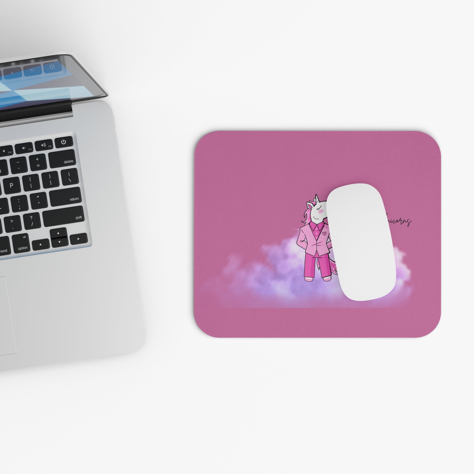 Unicorn Mouse Pad - Chasing Unicorns Design, Cute Office Decor, Gamer Gift, Fun Desk Accessory, Motivational Workspace