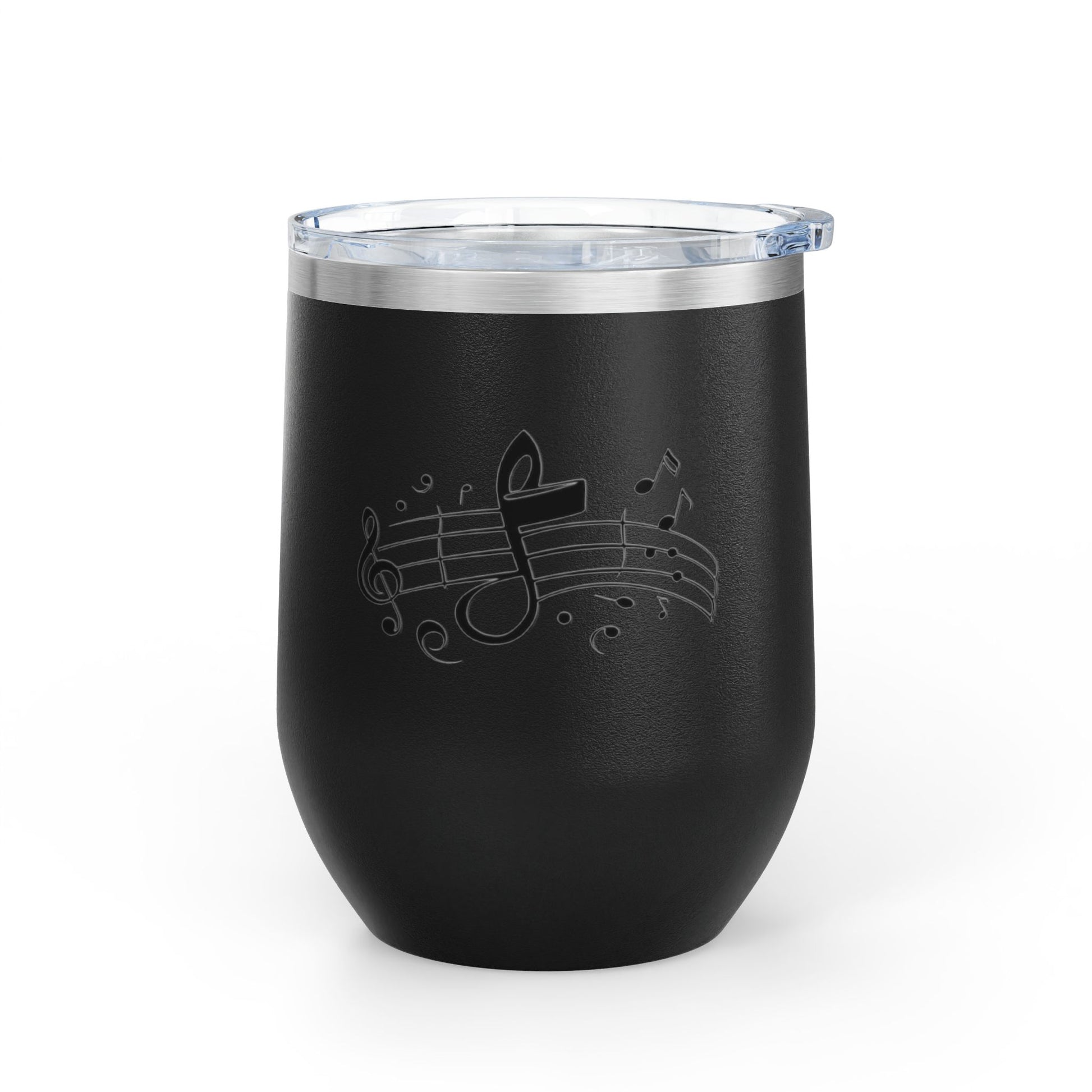 Musical Wine Tumbler, 12oz | Perfect Gift for Music Lovers, Birthday, Concerts, Parties, Home Bar Decor, Stainless Steel