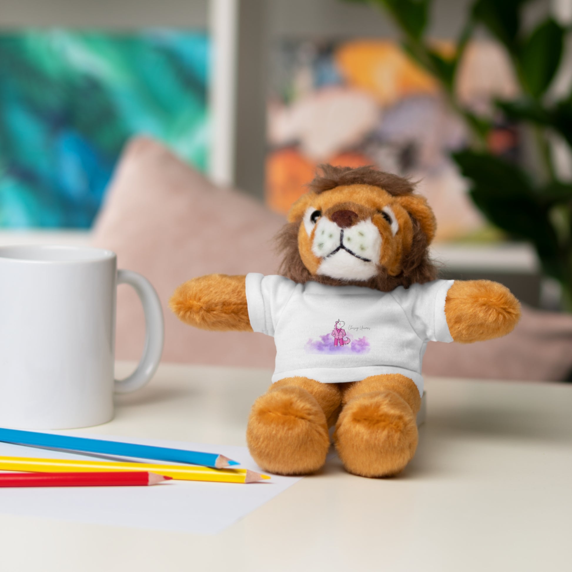 Adorable Stuffed Animals with Tee, Cuddly Bear Toy, Customizable Plush Toy, Fun Gift for Kids, Birthday Gift, Baby Shower Gift, Keepsake