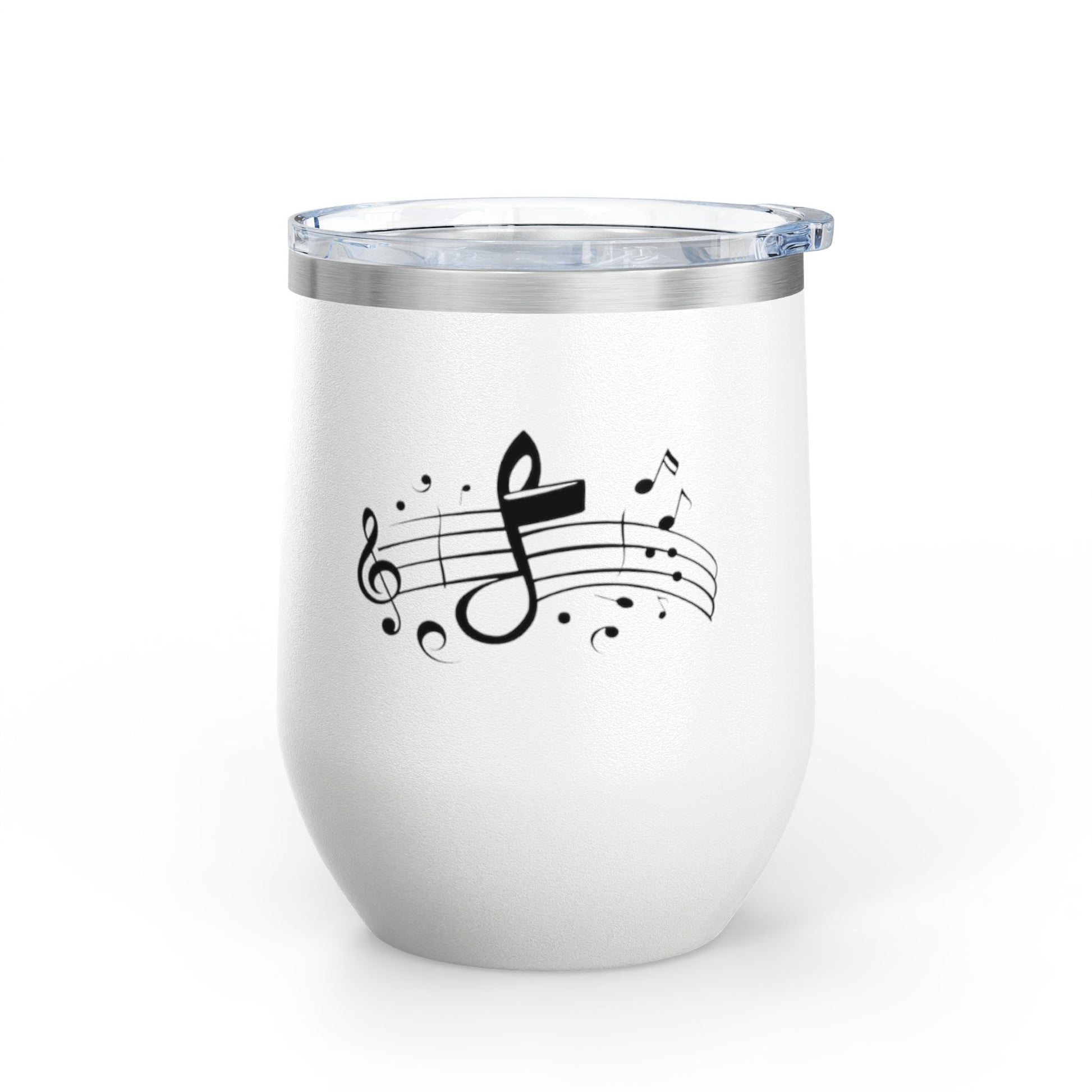 Musical Wine Tumbler, 12oz | Perfect Gift for Music Lovers, Birthday, Concerts, Parties, Home Bar Decor, Stainless Steel