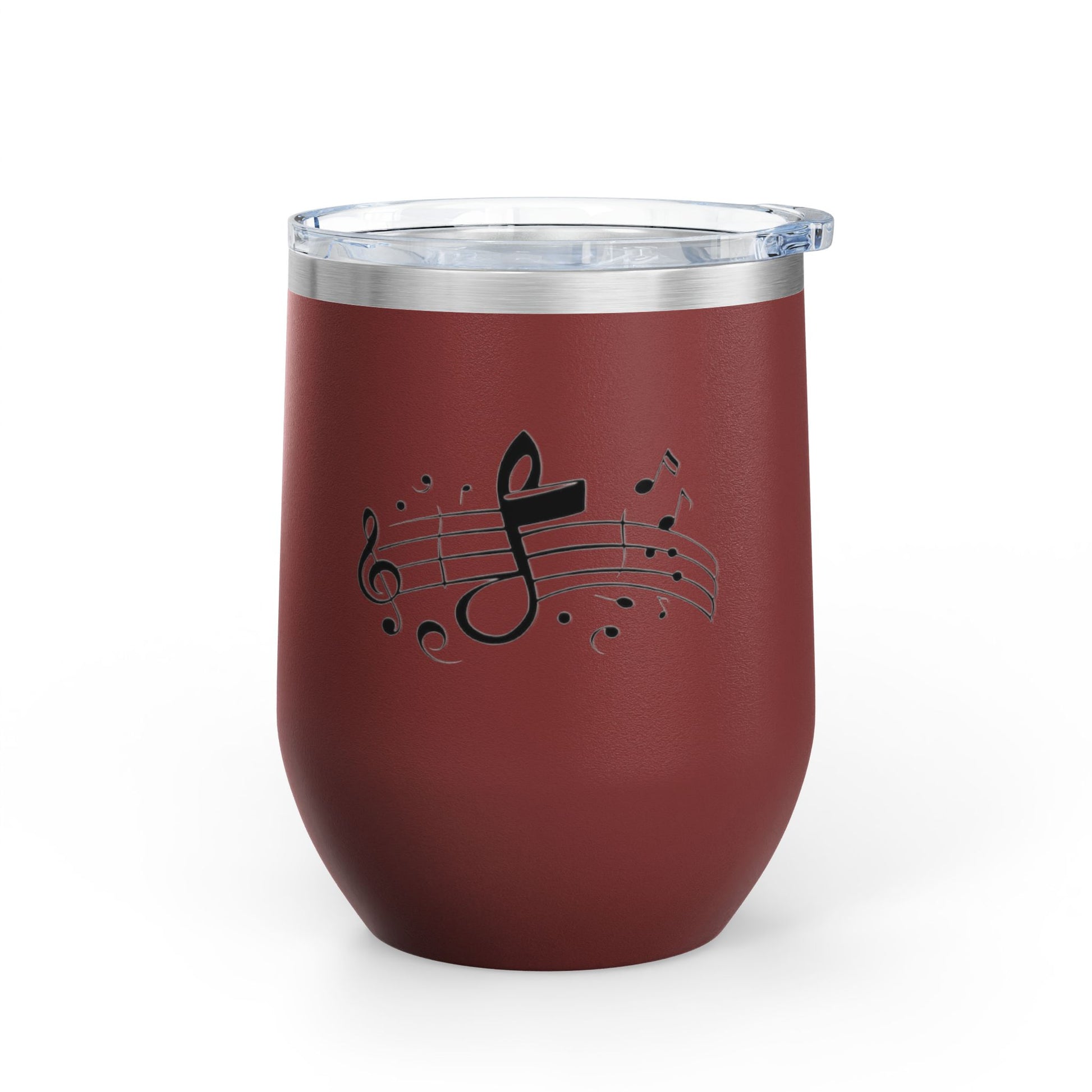 Musical Wine Tumbler, 12oz | Perfect Gift for Music Lovers, Birthday, Concerts, Parties, Home Bar Decor, Stainless Steel