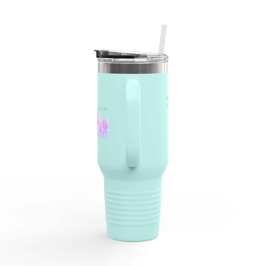 Charming Insulated Travel Mug, 40oz – Perfect for Coffee Lovers, Road Trips, Travel, Gift for Friends, Stylish Drinkware
