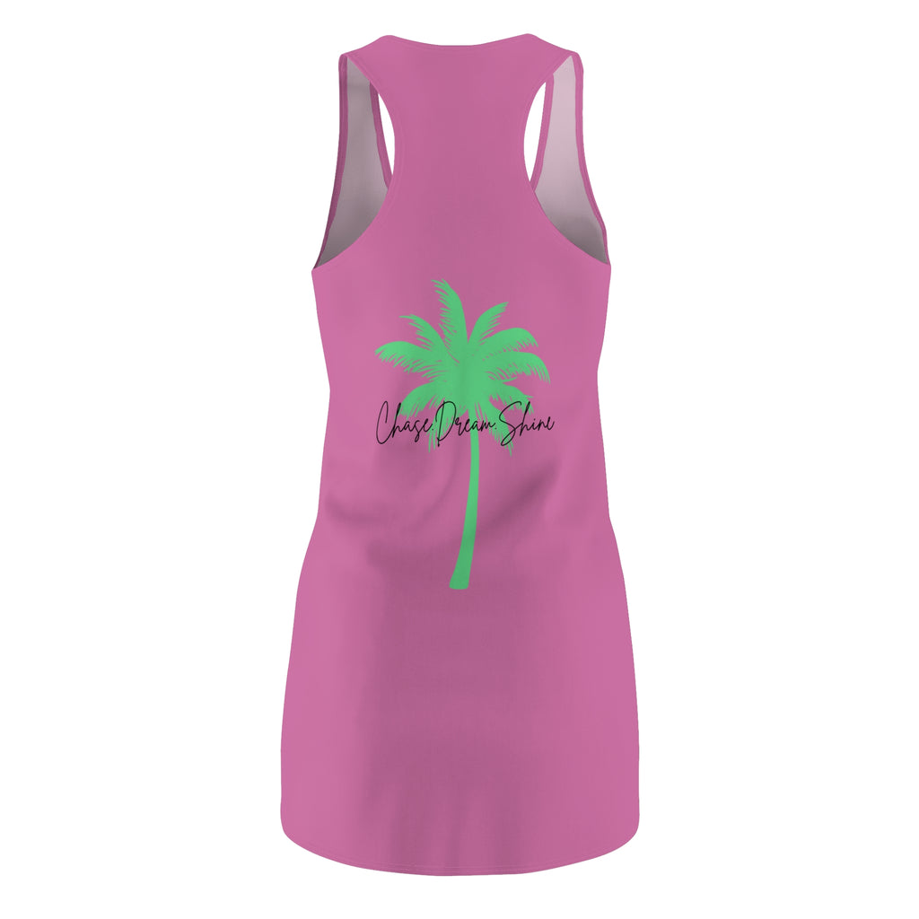 Chic Summer Vibes Dress, AOP Racerback Dress, Unicorn Graphic Dress, Beach Outing Wear, Relaxed Summer Fashion