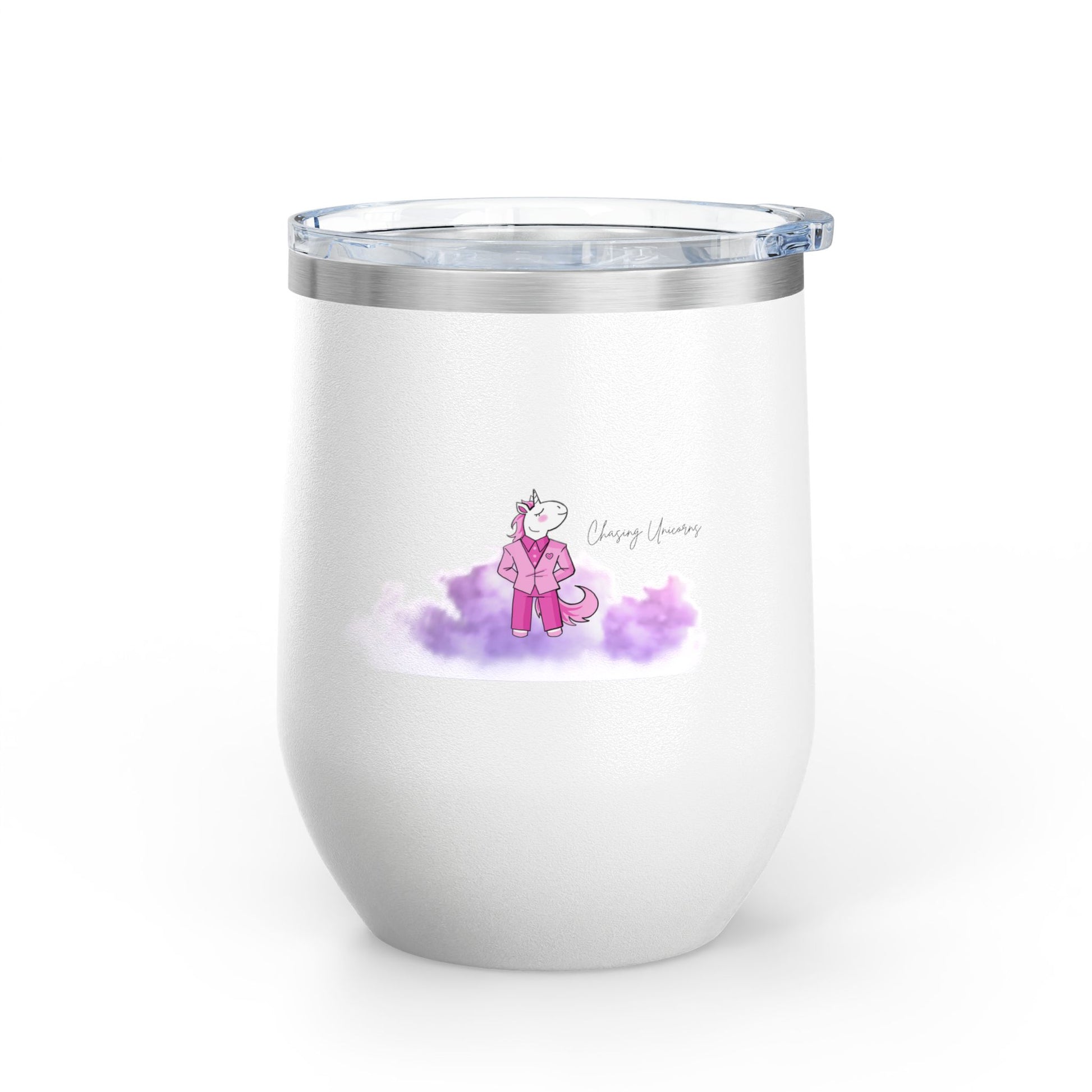 Charming Unicorn Wine Tumbler | Cute Gift for Wine Lovers, Birthday, Bachelorette, Unicorn Theme, 12oz Insulated Drinkware