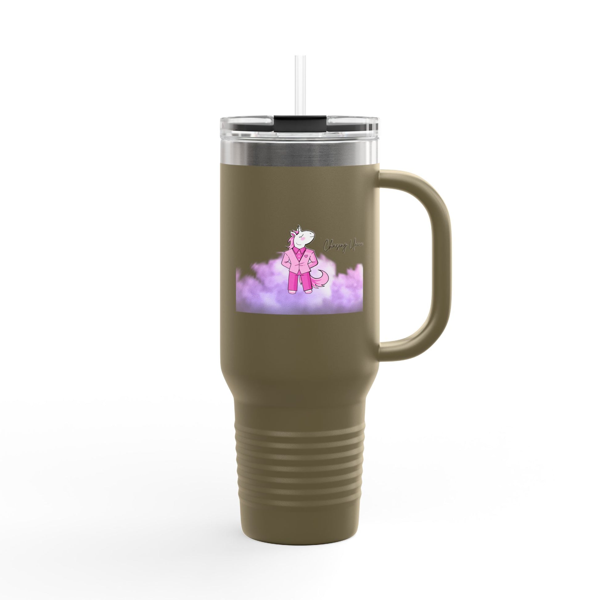 Charming Insulated Travel Mug, 40oz – Perfect for Coffee Lovers, Road Trips, Travel, Gift for Friends, Stylish Drinkware