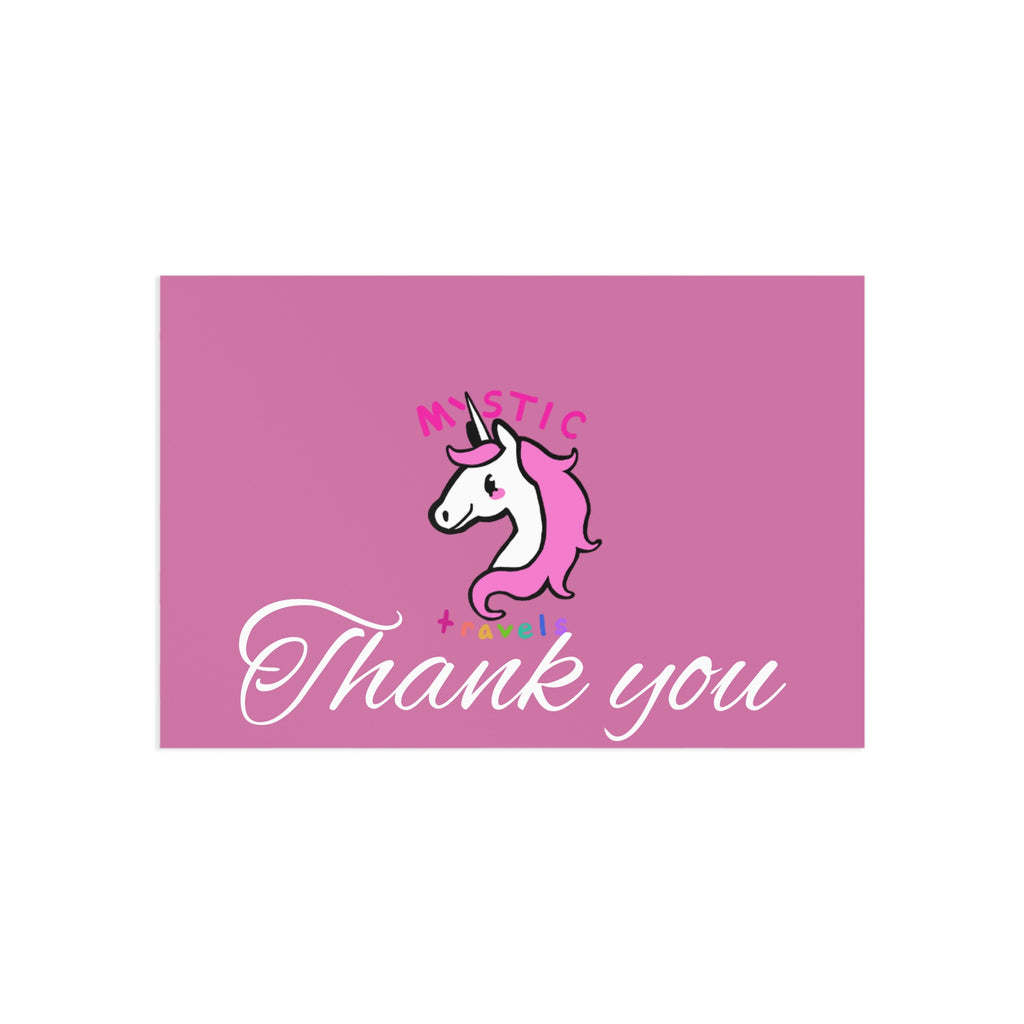 Mystical Unicorn Thank You Postcards, Cute Greeting Cards, Magical Art Decor, Kids Party Invites, Unicorn Theme Stationery