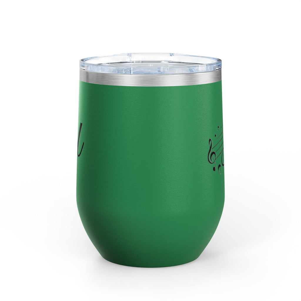 Musical Wine Tumbler, 12oz | Perfect Gift for Music Lovers, Birthday, Concerts, Parties, Home Bar Decor, Stainless Steel
