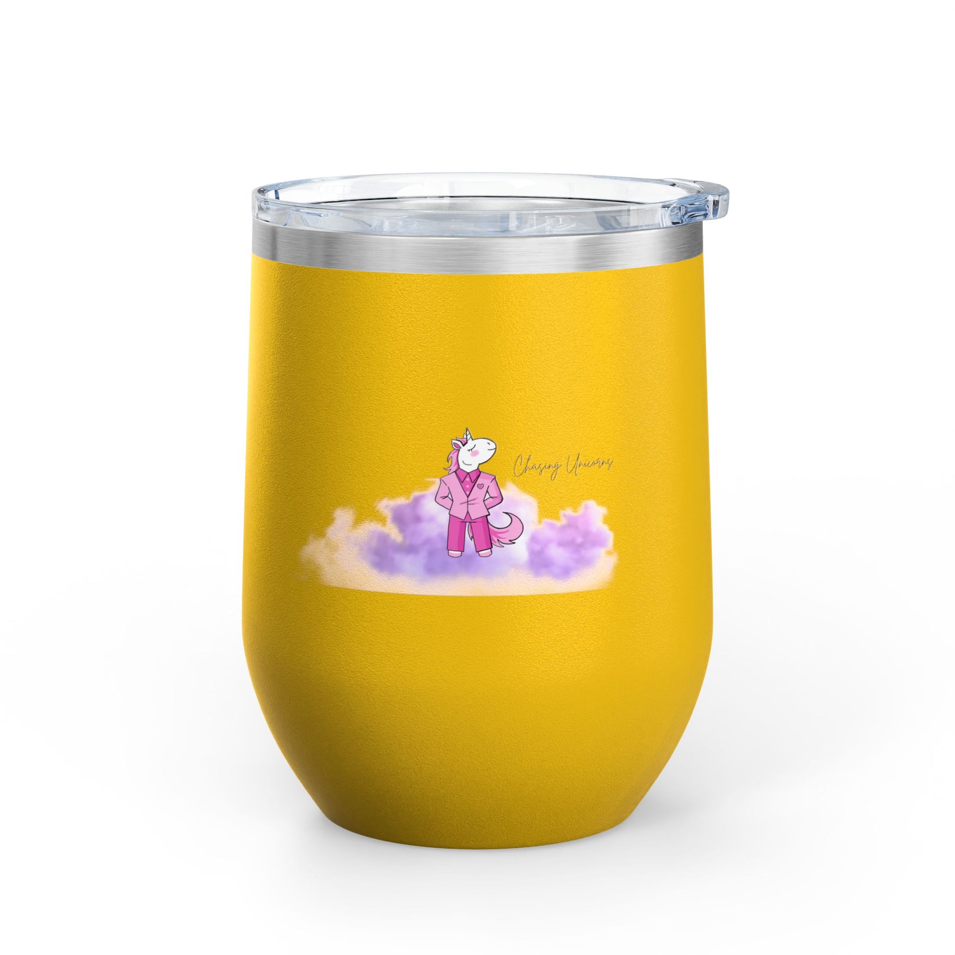 Charming Unicorn Wine Tumbler | Cute Gift for Wine Lovers, Birthday, Bachelorette, Unicorn Theme, 12oz Insulated Drinkware