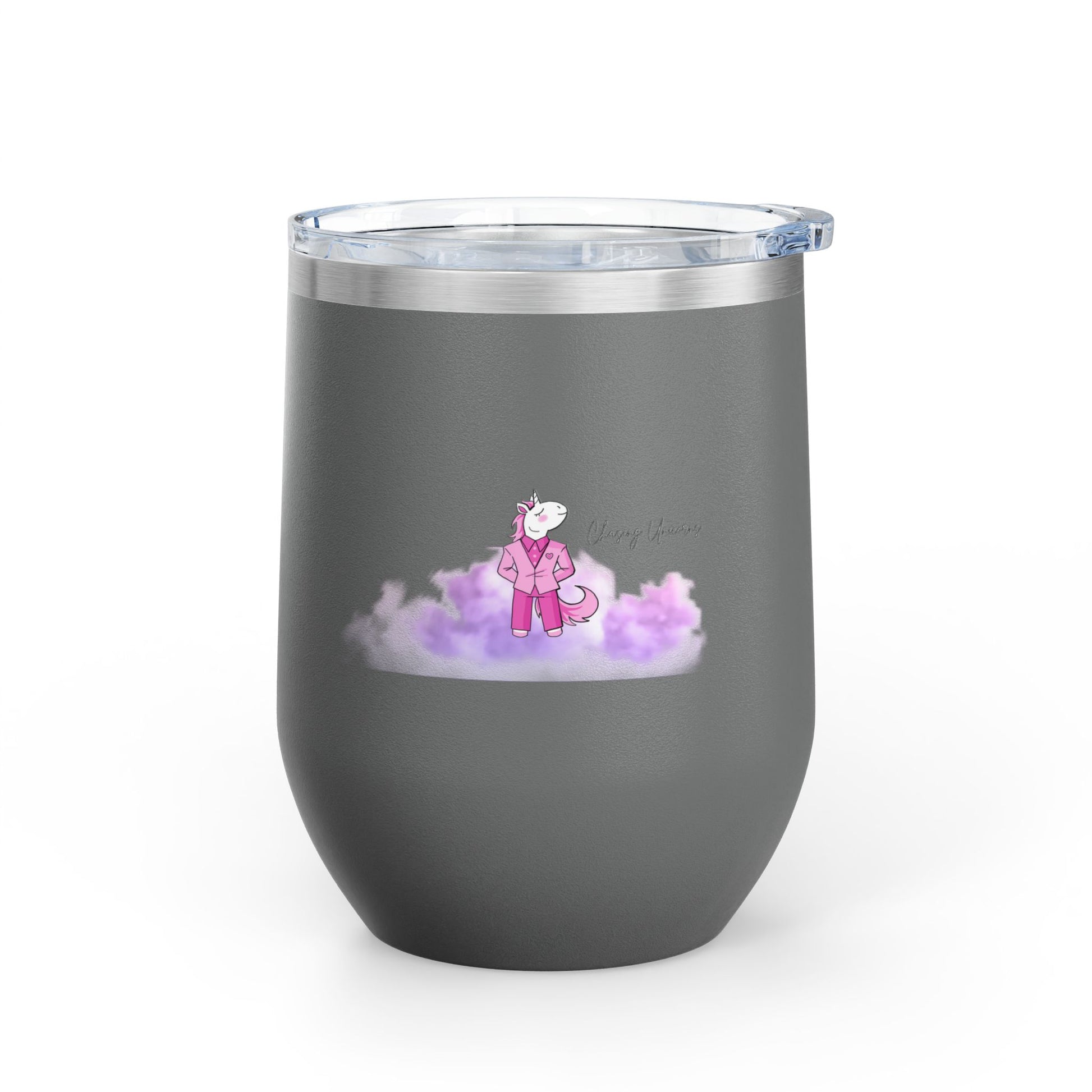 Charming Unicorn Wine Tumbler | Cute Gift for Wine Lovers, Birthday, Bachelorette, Unicorn Theme, 12oz Insulated Drinkware