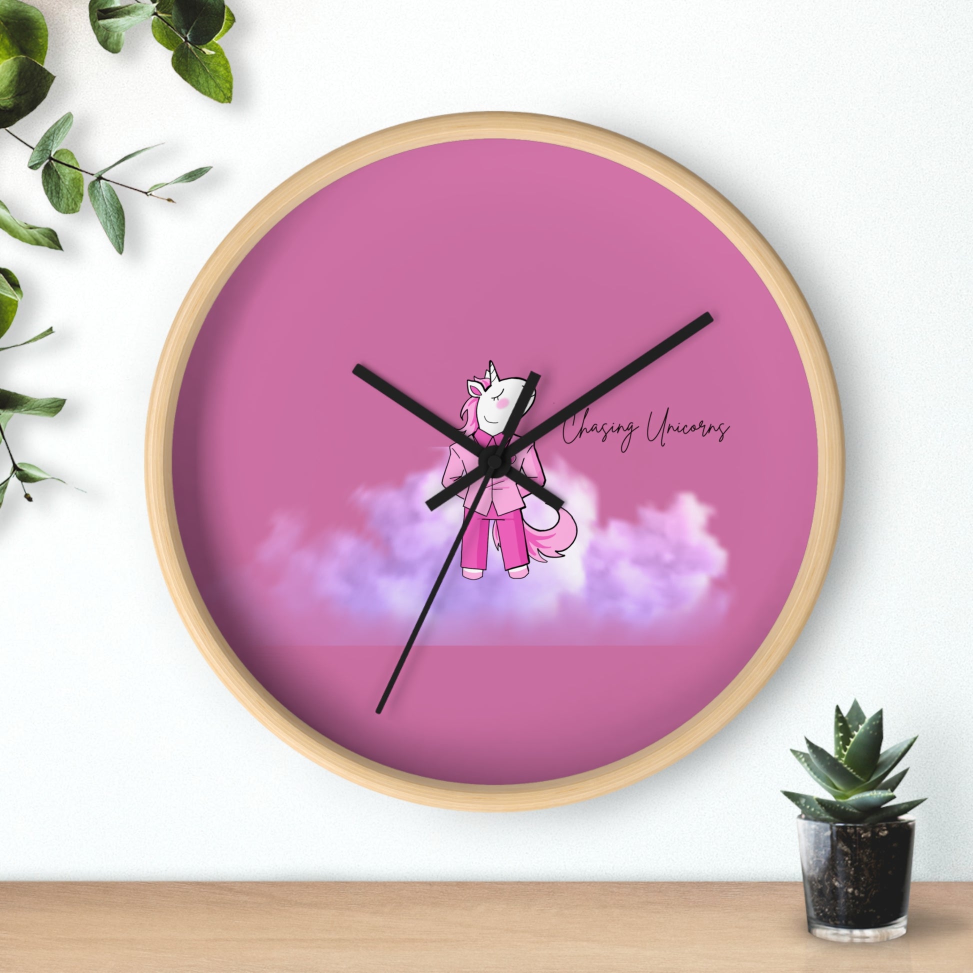 Whimsical Unicorn Wall Clock - Kids Room Decor, Unique Gift, Playful Timepiece, Chasing Unicorns Theme, Magical Wall Art