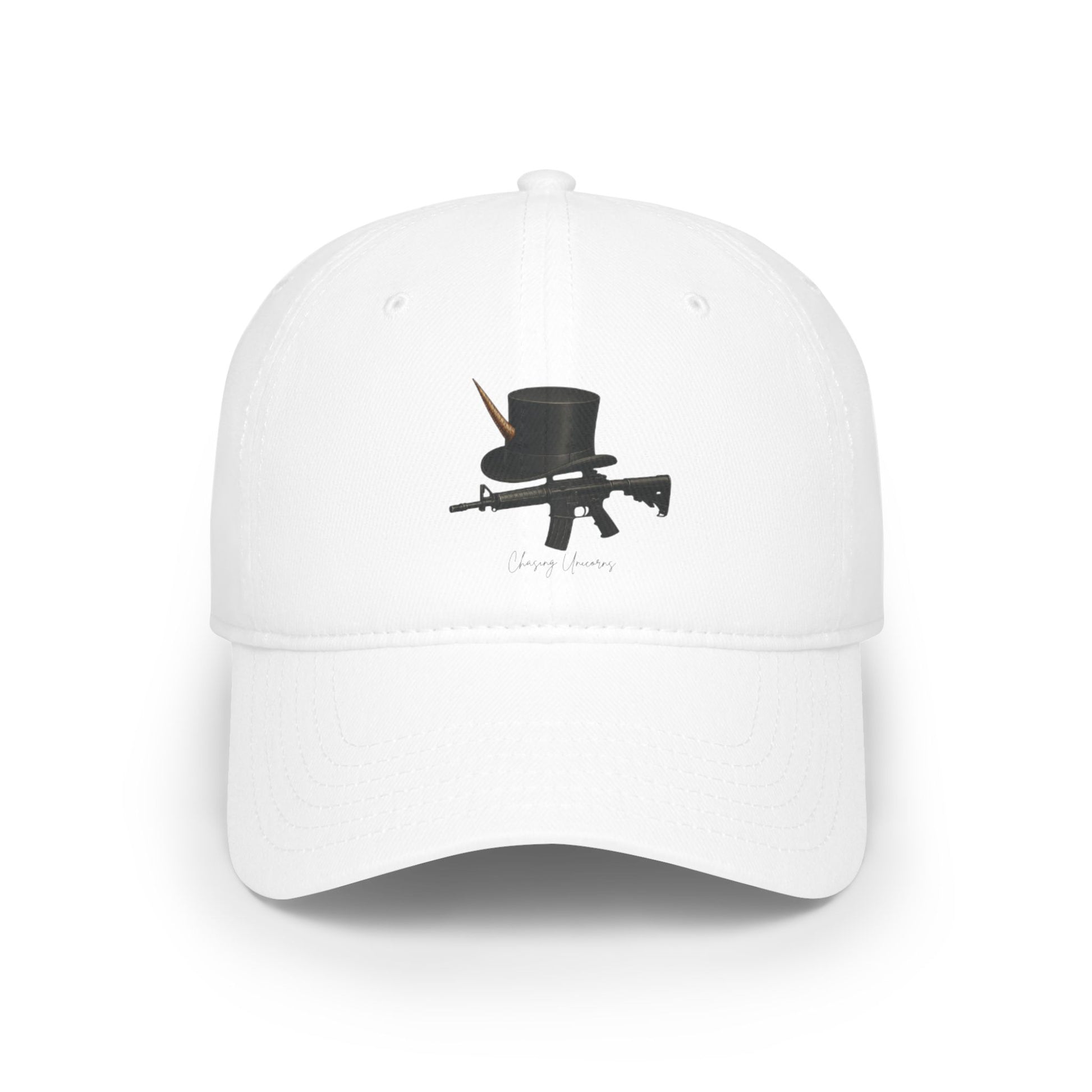 Top Hat & Gun Low Profile Baseball Cap - Casual Wear, Everyday Style, Unique Gift, Hipster Cap, Statement Accessory