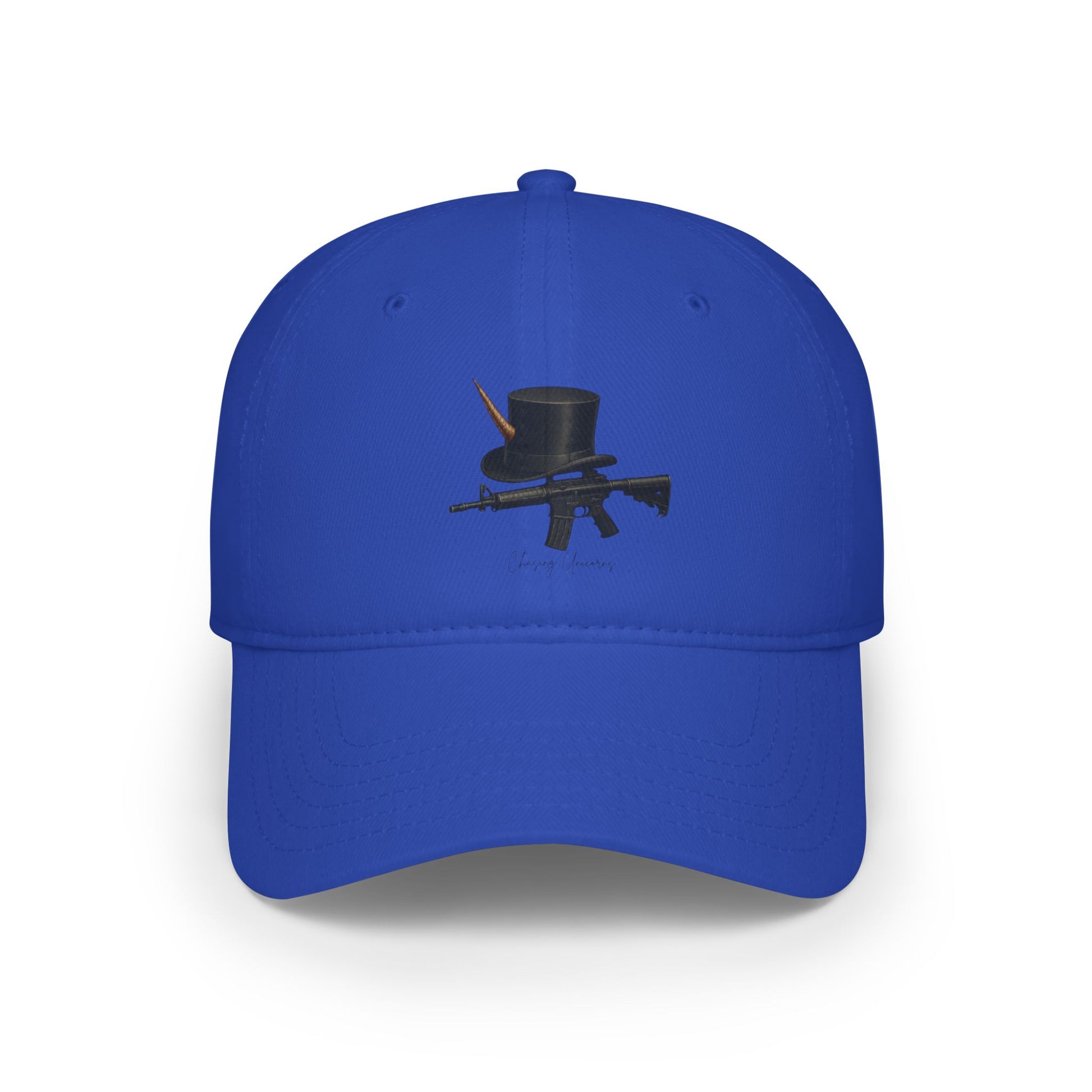 Top Hat & Gun Low Profile Baseball Cap - Casual Wear, Everyday Style, Unique Gift, Hipster Cap, Statement Accessory