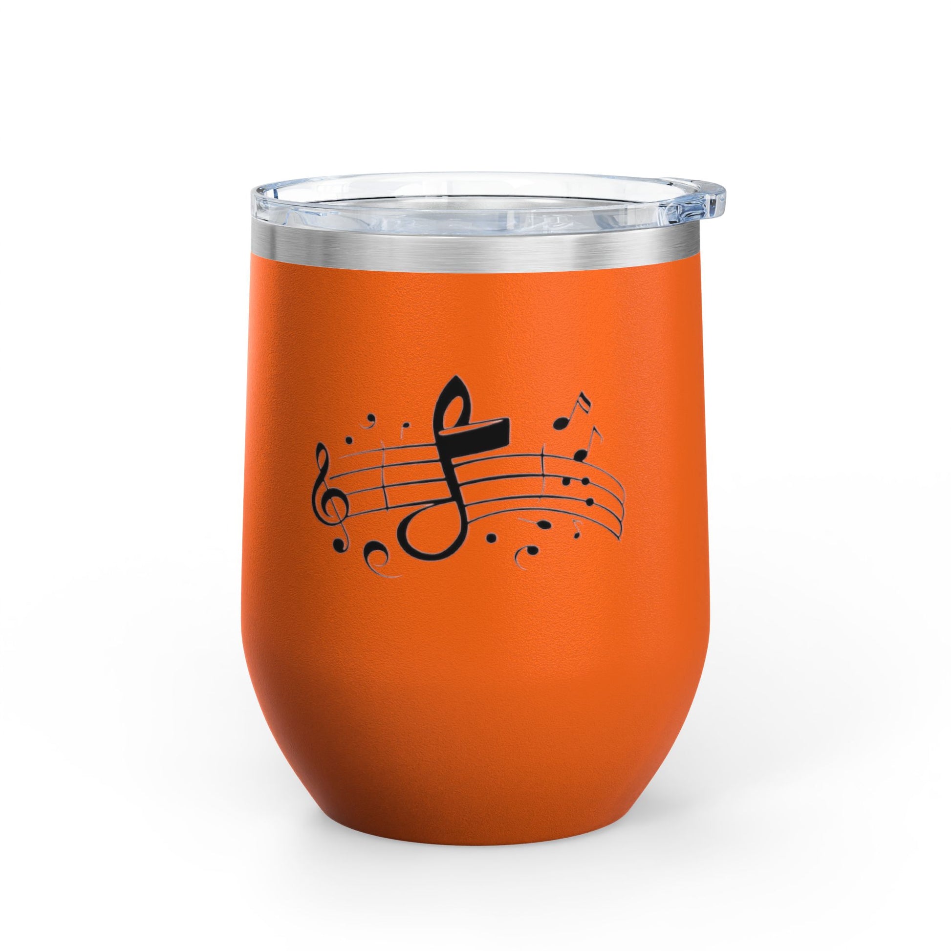 Musical Wine Tumbler, 12oz | Perfect Gift for Music Lovers, Birthday, Concerts, Parties, Home Bar Decor, Stainless Steel