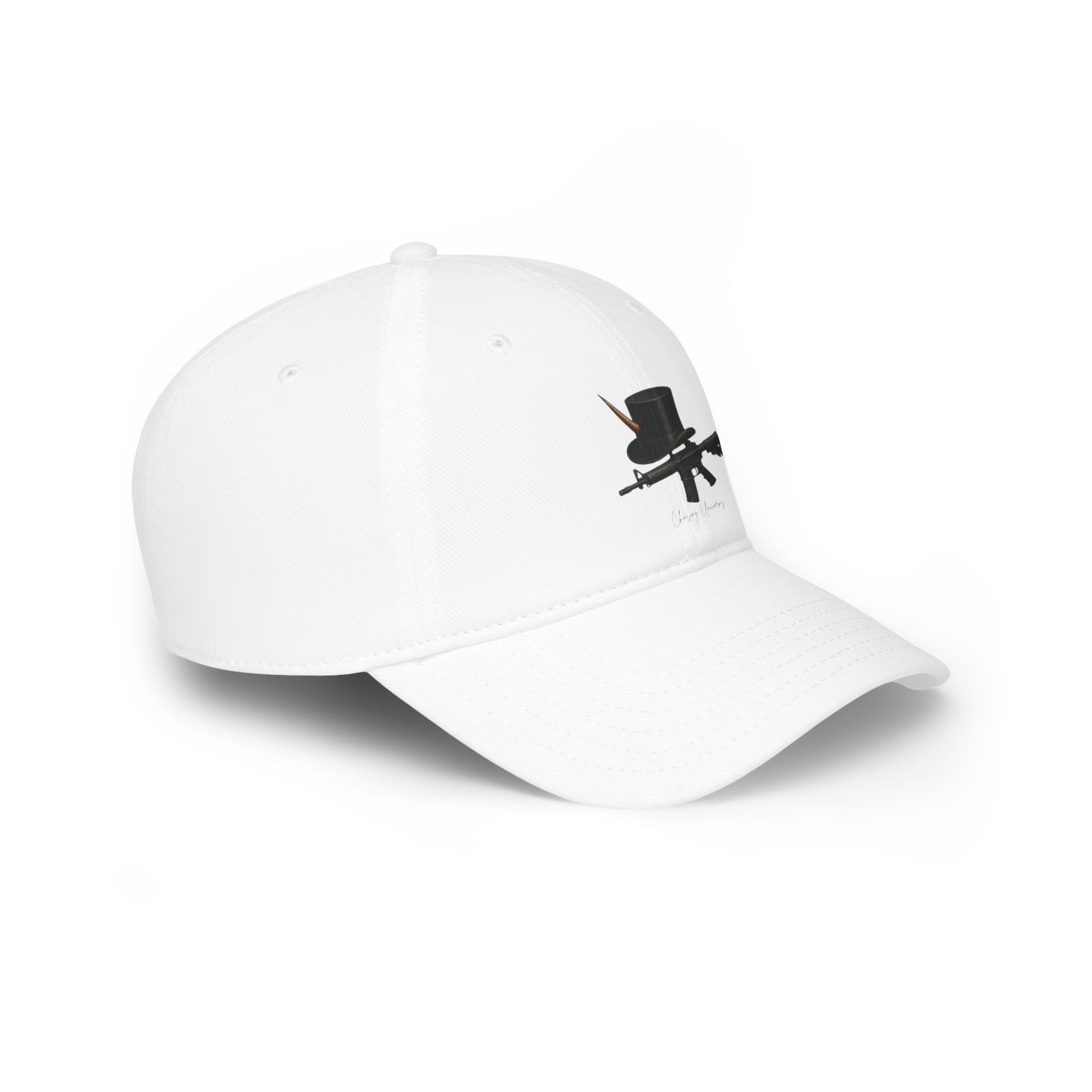 Top Hat & Gun Low Profile Baseball Cap - Casual Wear, Everyday Style, Unique Gift, Hipster Cap, Statement Accessory