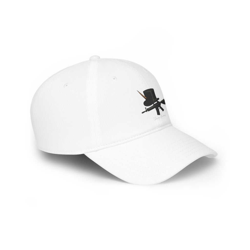 Top Hat & Gun Low Profile Baseball Cap - Casual Wear, Everyday Style, Unique Gift, Hipster Cap, Statement Accessory