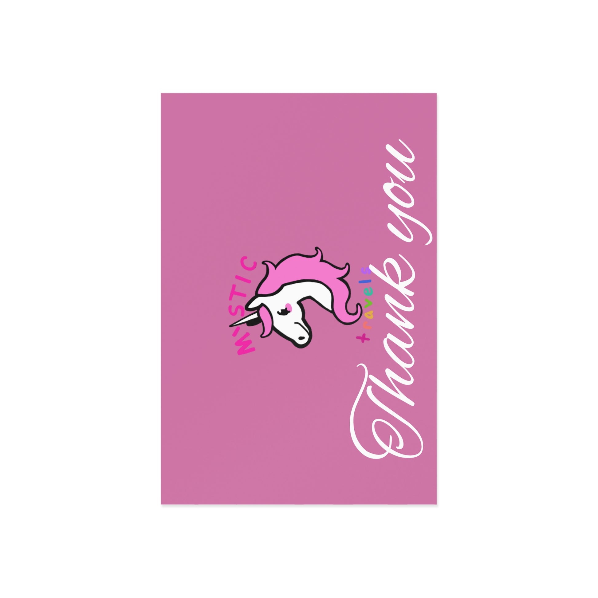 Mystical Unicorn Thank You Postcards, Cute Greeting Cards, Magical Art Decor, Kids Party Invites, Unicorn Theme Stationery