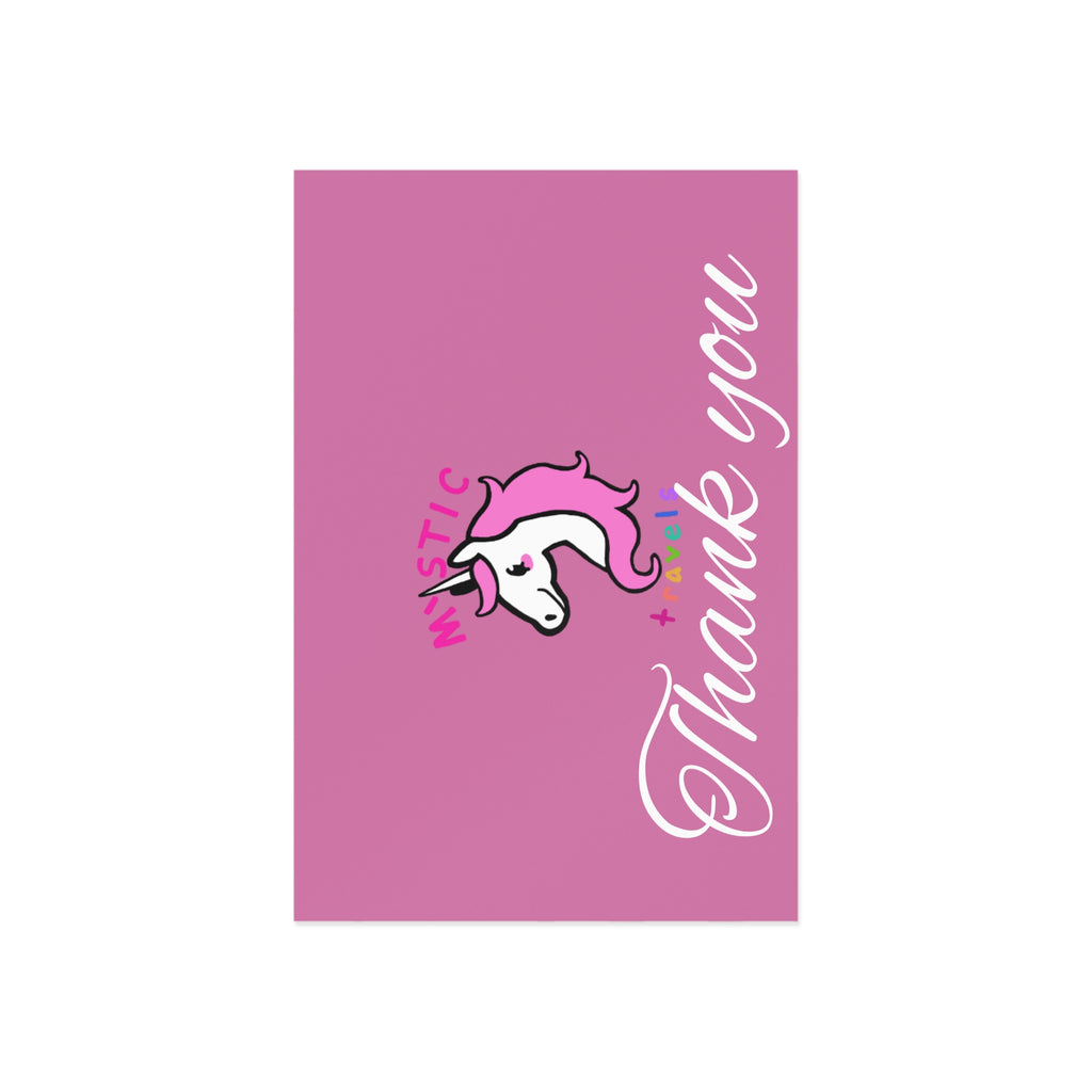 Mystical Unicorn Thank You Postcards, Cute Greeting Cards, Magical Art Decor, Kids Party Invites, Unicorn Theme Stationery
