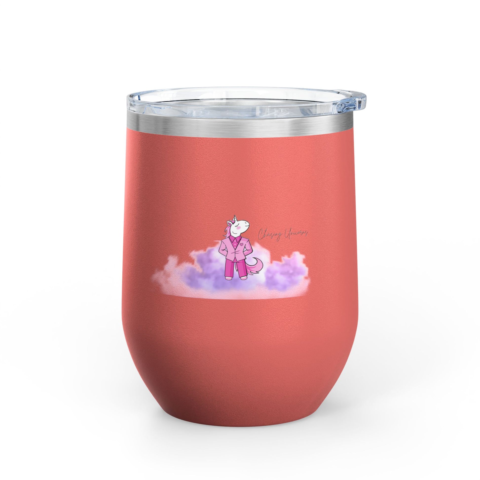 Charming Unicorn Wine Tumbler | Cute Gift for Wine Lovers, Birthday, Bachelorette, Unicorn Theme, 12oz Insulated Drinkware
