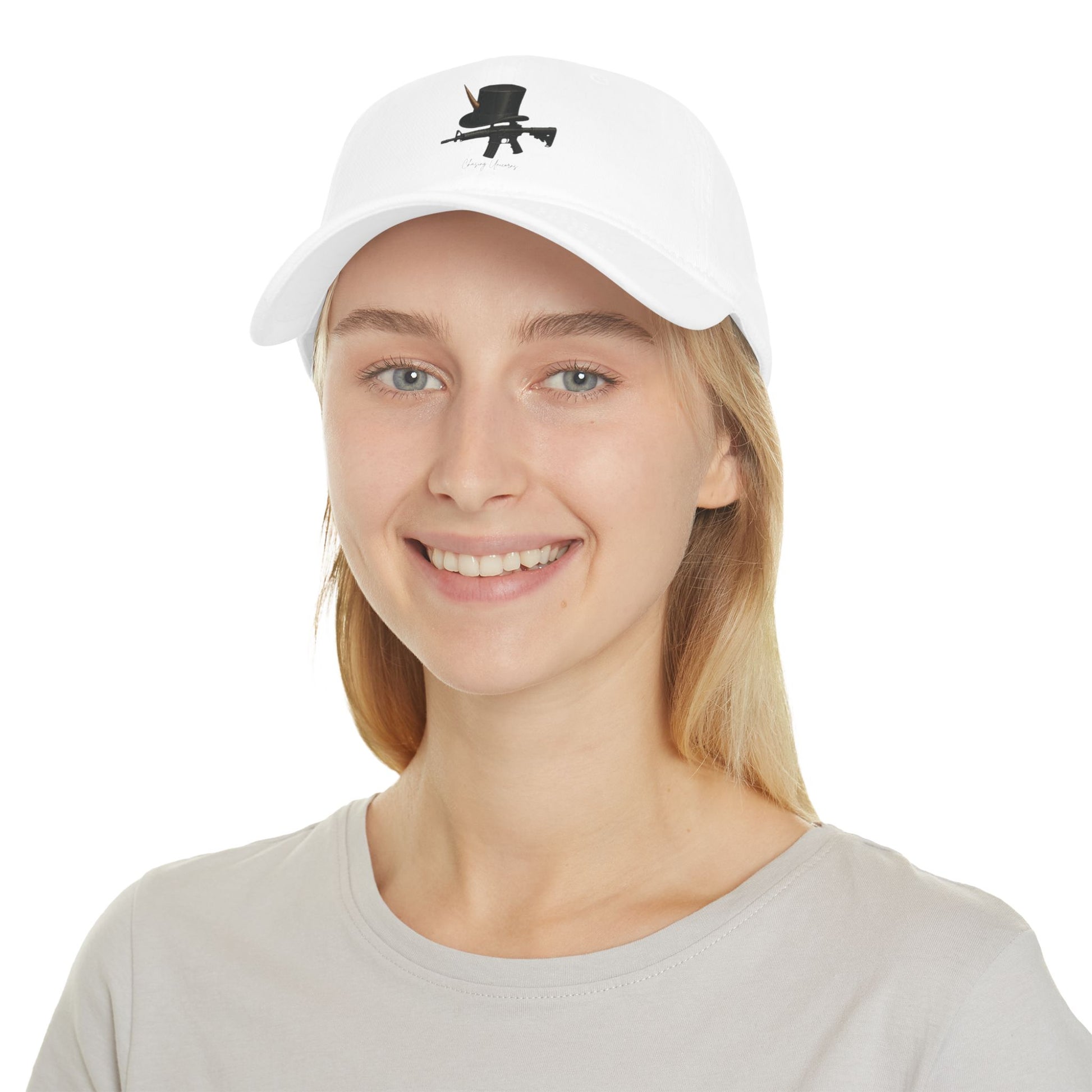 Top Hat & Gun Low Profile Baseball Cap - Casual Wear, Everyday Style, Unique Gift, Hipster Cap, Statement Accessory