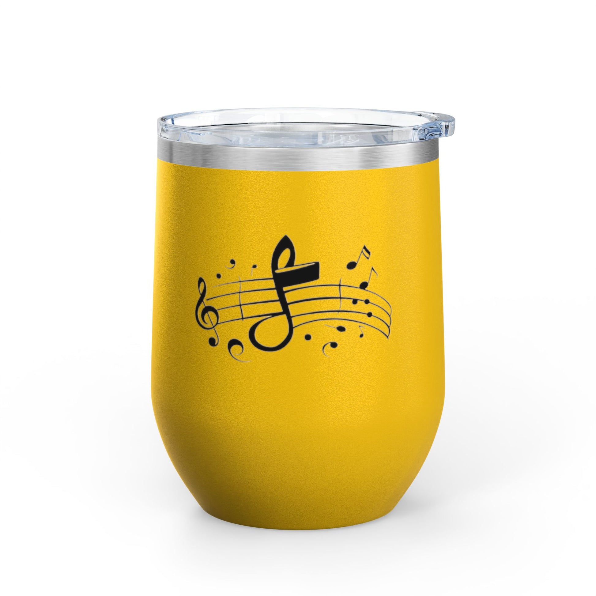 Musical Wine Tumbler, 12oz | Perfect Gift for Music Lovers, Birthday, Concerts, Parties, Home Bar Decor, Stainless Steel