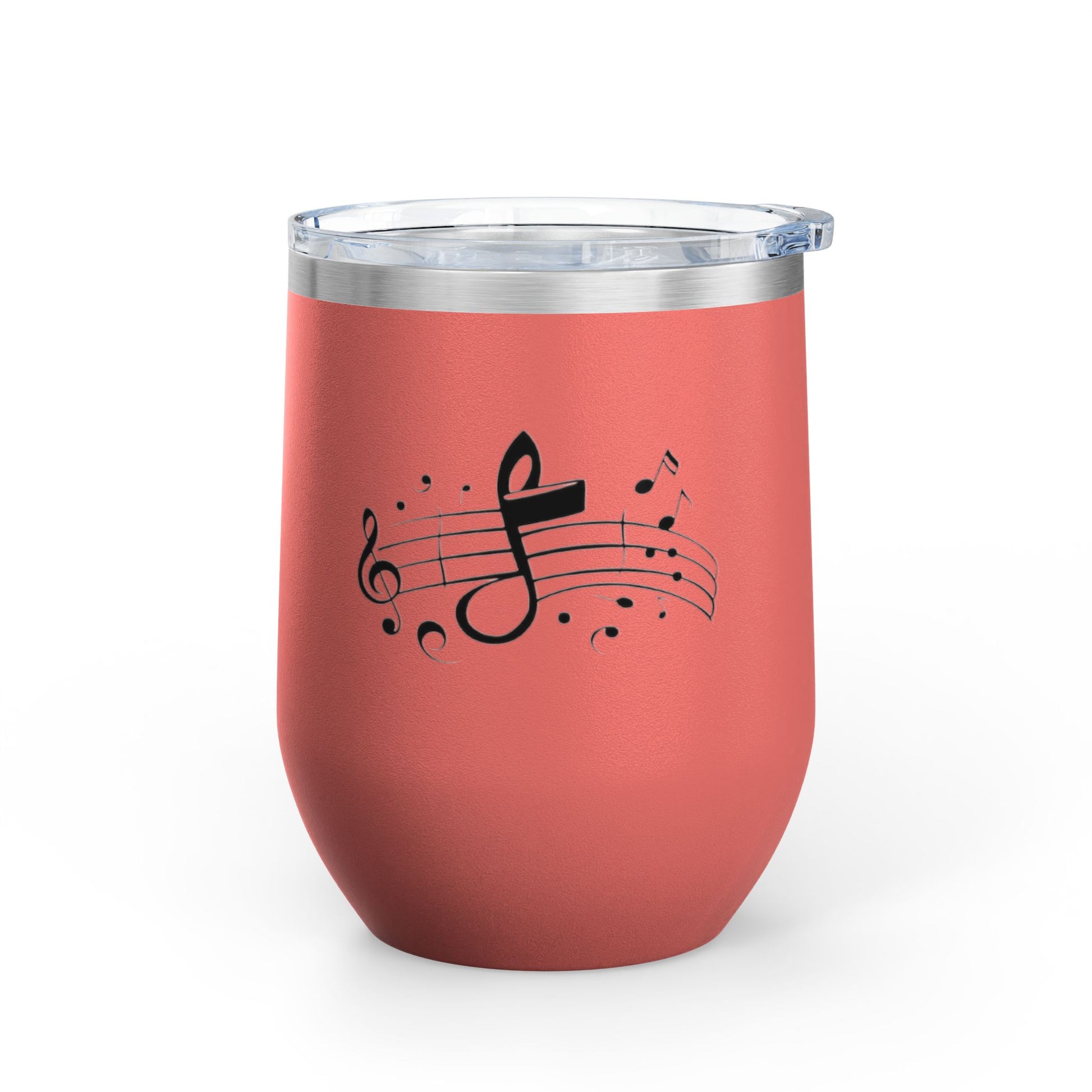 Musical Wine Tumbler, 12oz | Perfect Gift for Music Lovers, Birthday, Concerts, Parties, Home Bar Decor, Stainless Steel