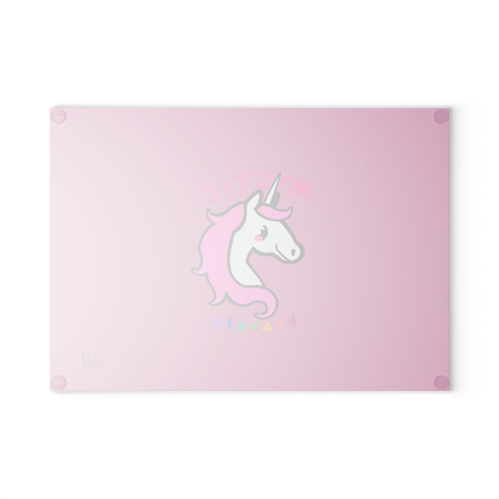 Mystic Unicorn Glass Cutting Board, Kitchen Decor, Unicorn Gift, Whimsical Housewarming Present, Rainbow Cooking Accessory