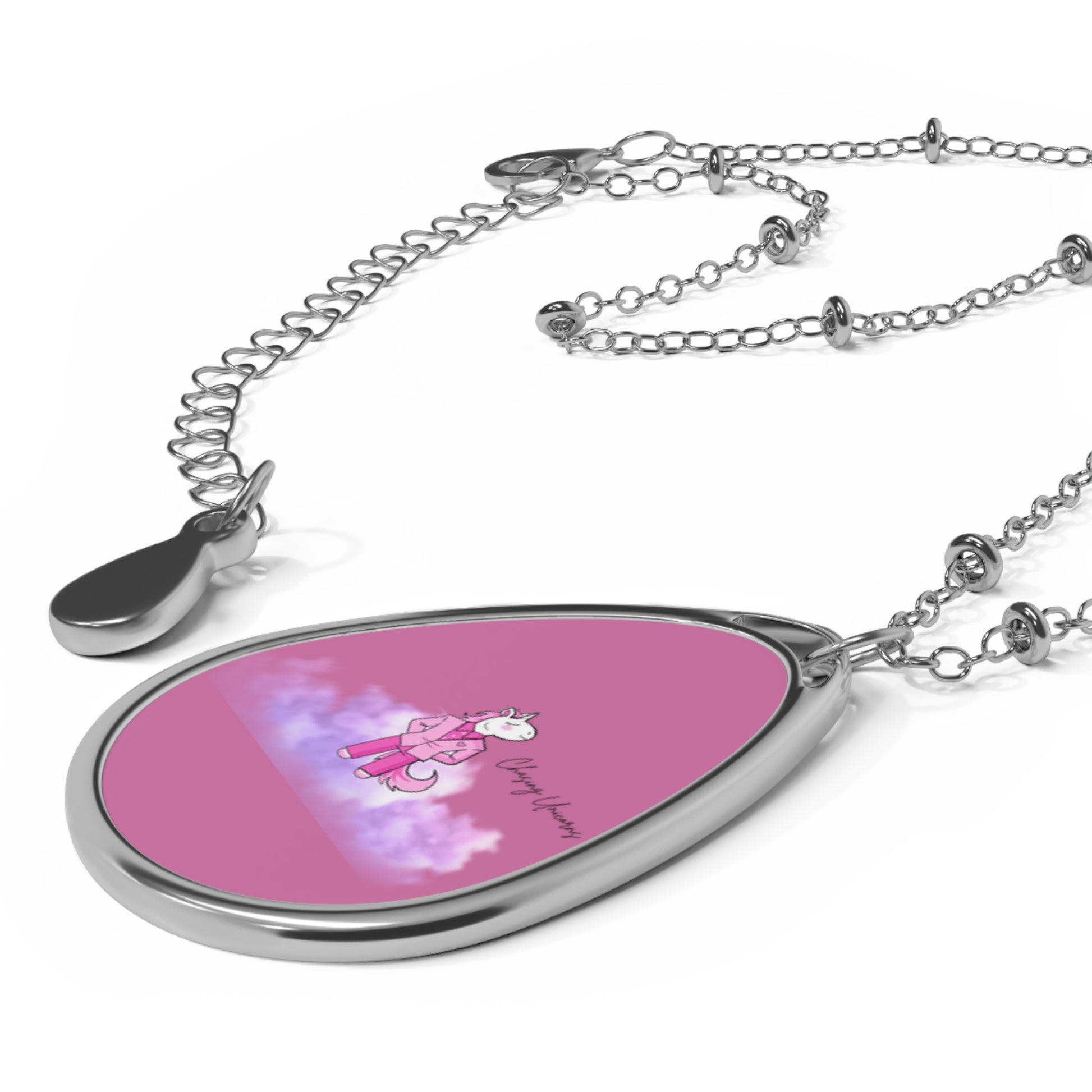 Charming Unicorn Oval Necklace, Whimsical Jewelry, Gift for Girls, Fantasy Accessory, Birthday Celebration, Everyday Wear