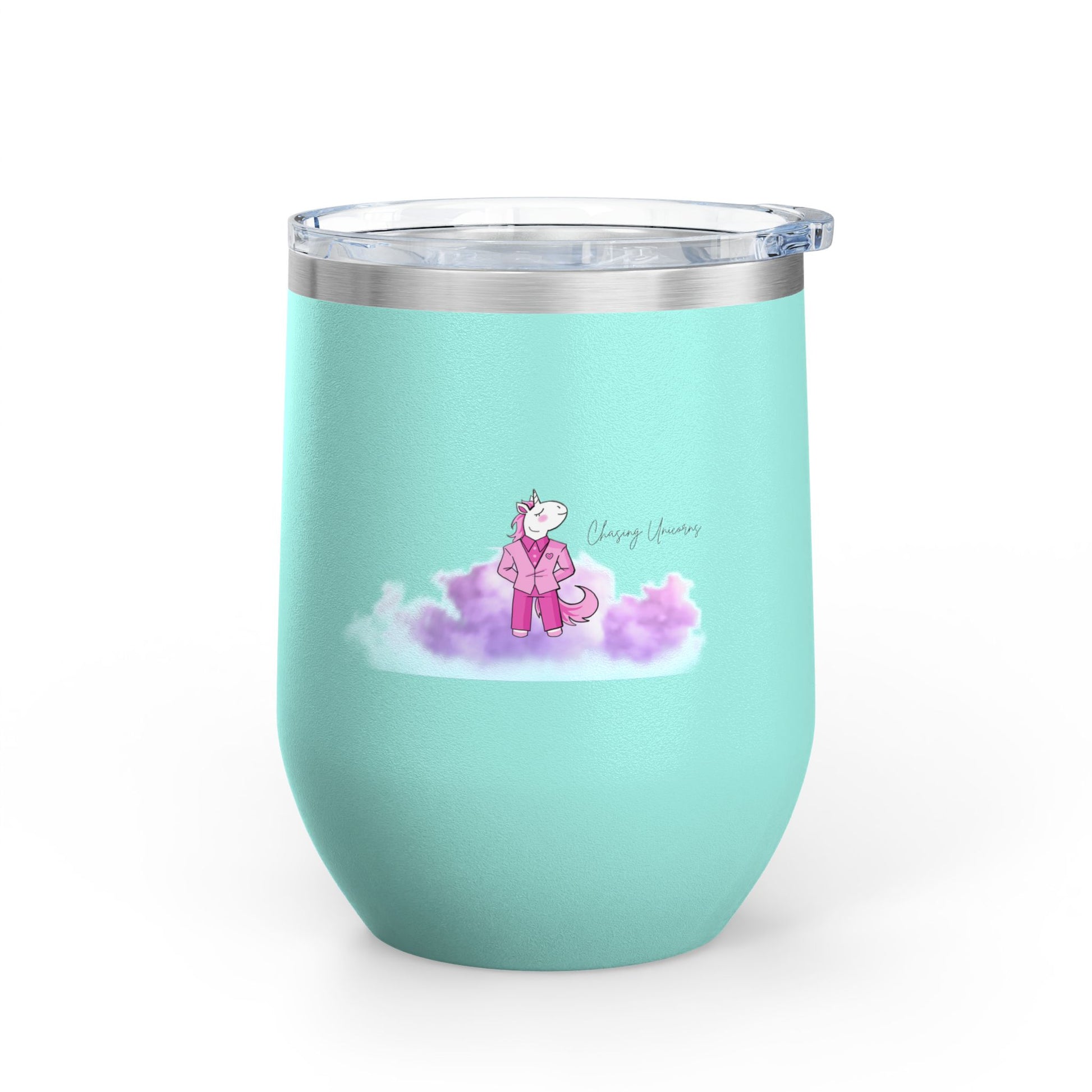 Charming Unicorn Wine Tumbler | Cute Gift for Wine Lovers, Birthday, Bachelorette, Unicorn Theme, 12oz Insulated Drinkware
