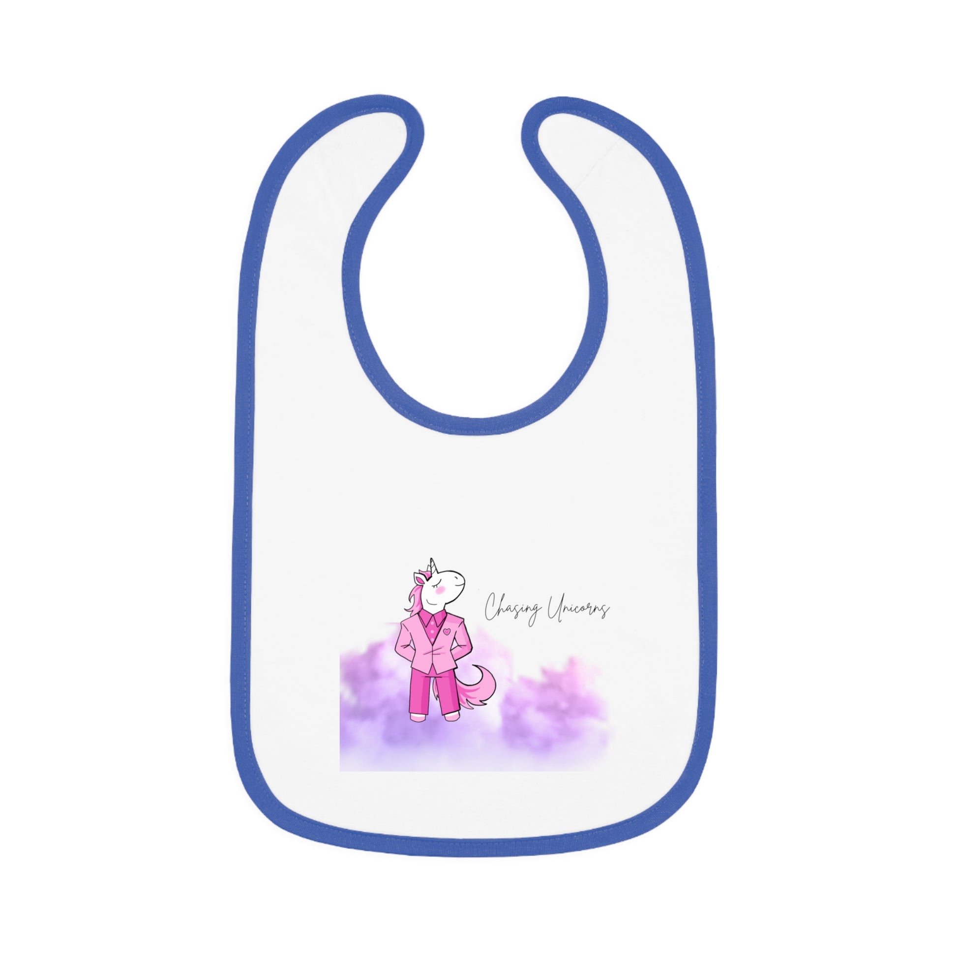Cute Unicorn Baby Bib with Contrast Trim, Baby Shower Gift, Toddler Feeding Bib, Colorful Baby Accessories, Birthday Present