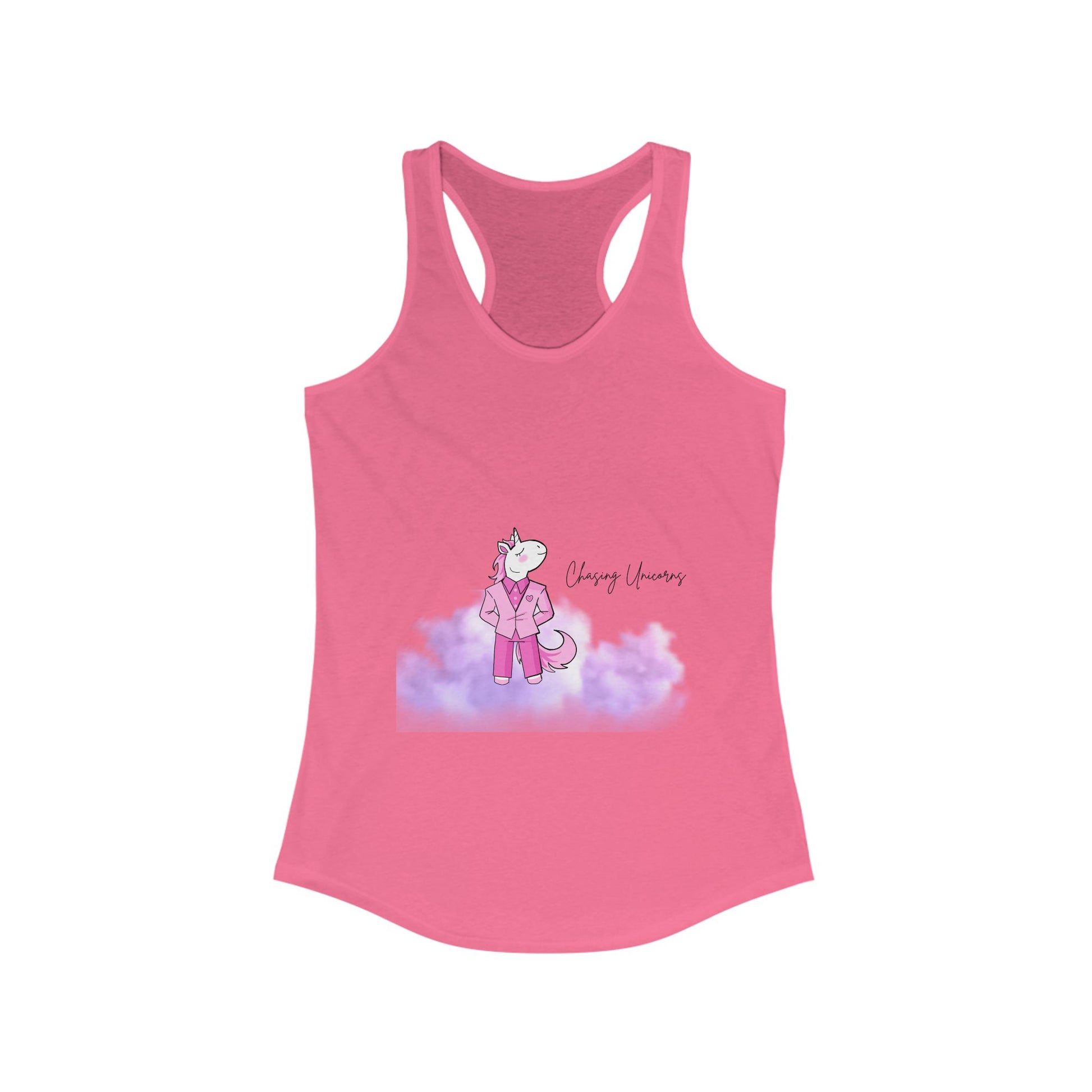 Whimsical Unicorn Racerback Tank - Playful Summer Top, Fitness Wear, Gift for Her, Yoga, Party, Unicorn Lover, Motivational Tee