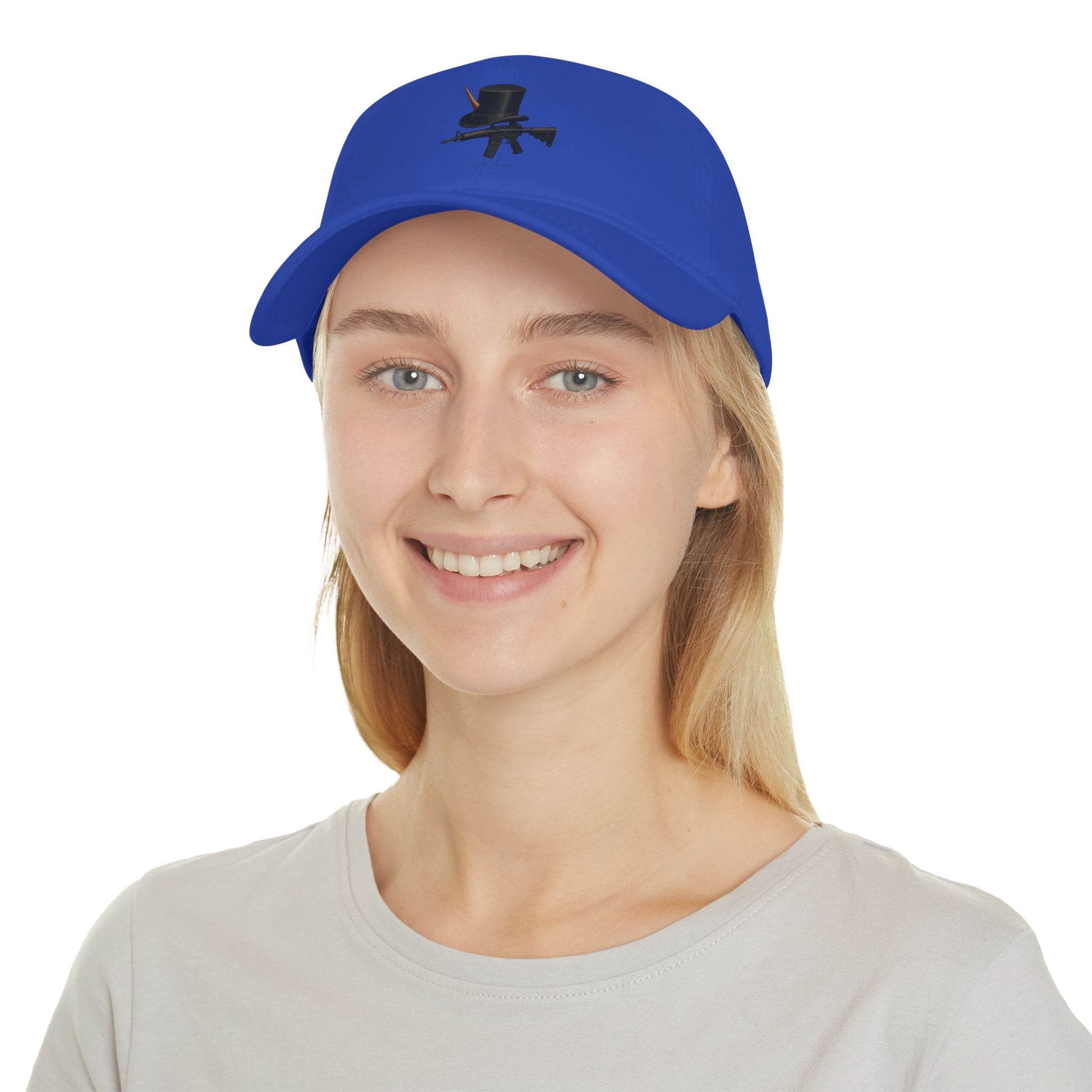 Top Hat & Gun Low Profile Baseball Cap - Casual Wear, Everyday Style, Unique Gift, Hipster Cap, Statement Accessory