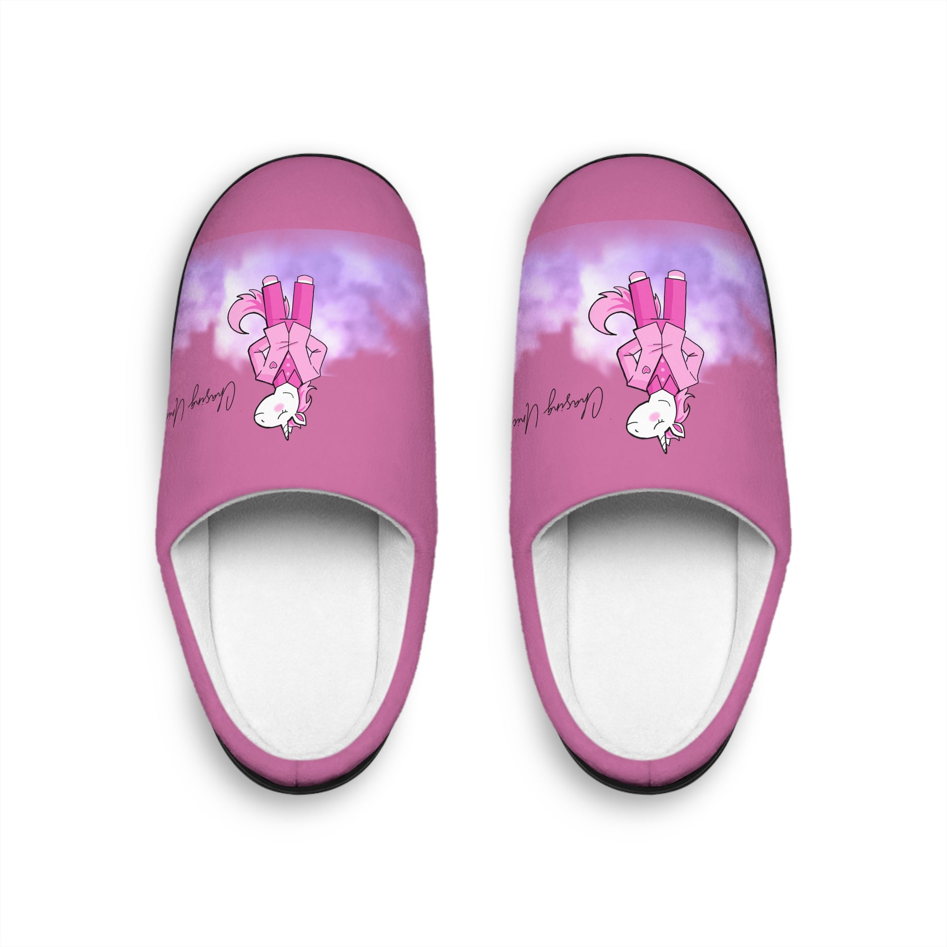 Cozy Unicorn Women's Indoor Slippers - Perfect for Relaxation, Gift for Cat Lovers, Cute Home Footwear, Fun Cozy Nights