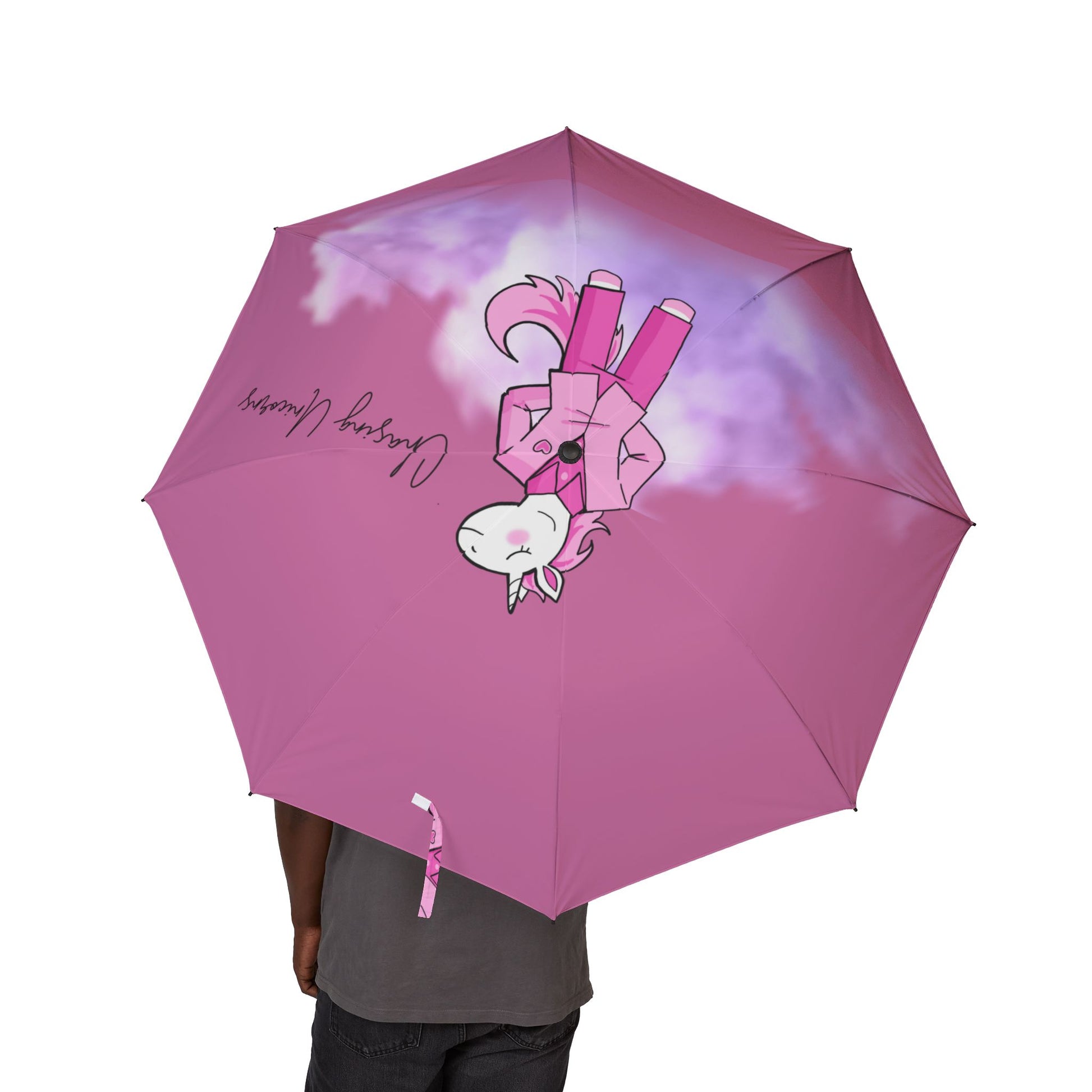 Cute Unicorn Umbrella, Foldable Umbrella for Rainy Days, Kids Gift, Purple Umbrella, Rain Gear for Girls, Magical Gifts