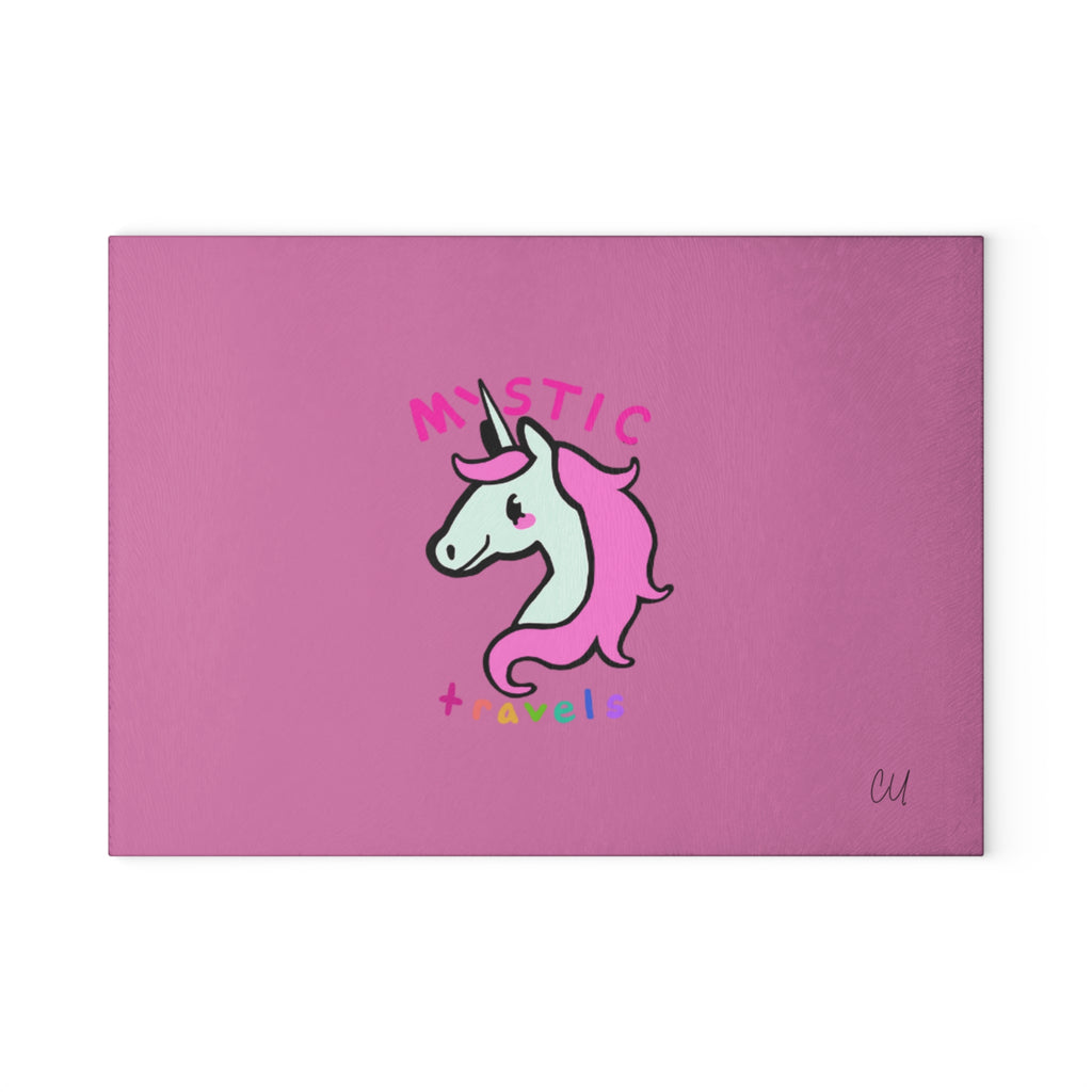 Mystic Unicorn Glass Cutting Board, Kitchen Decor, Unicorn Gift, Whimsical Housewarming Present, Rainbow Cooking Accessory